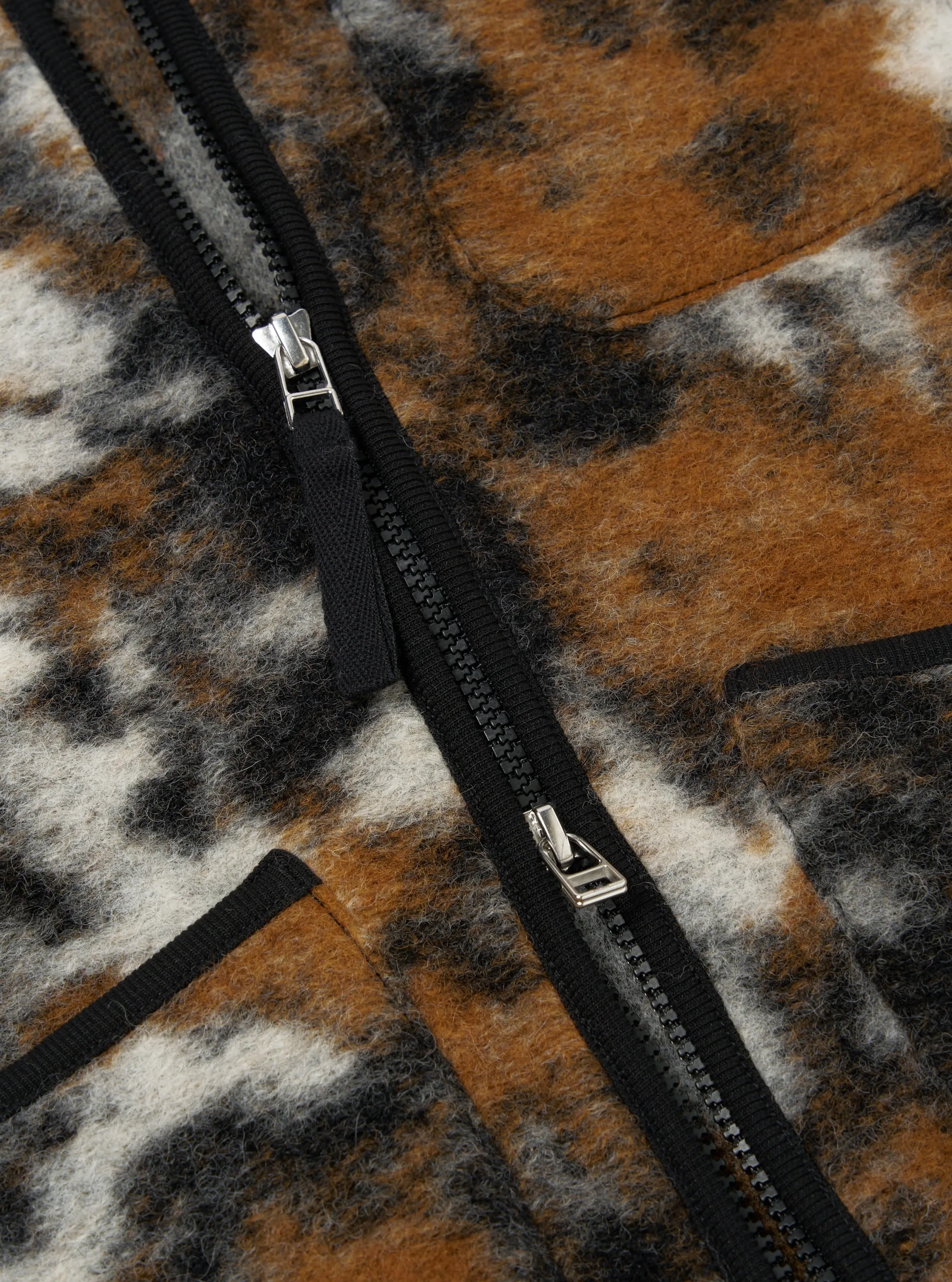 Universal Works Zip Gilet in Brown Ylang Flower Fleece sold by Universal Works product image thumbnail 4