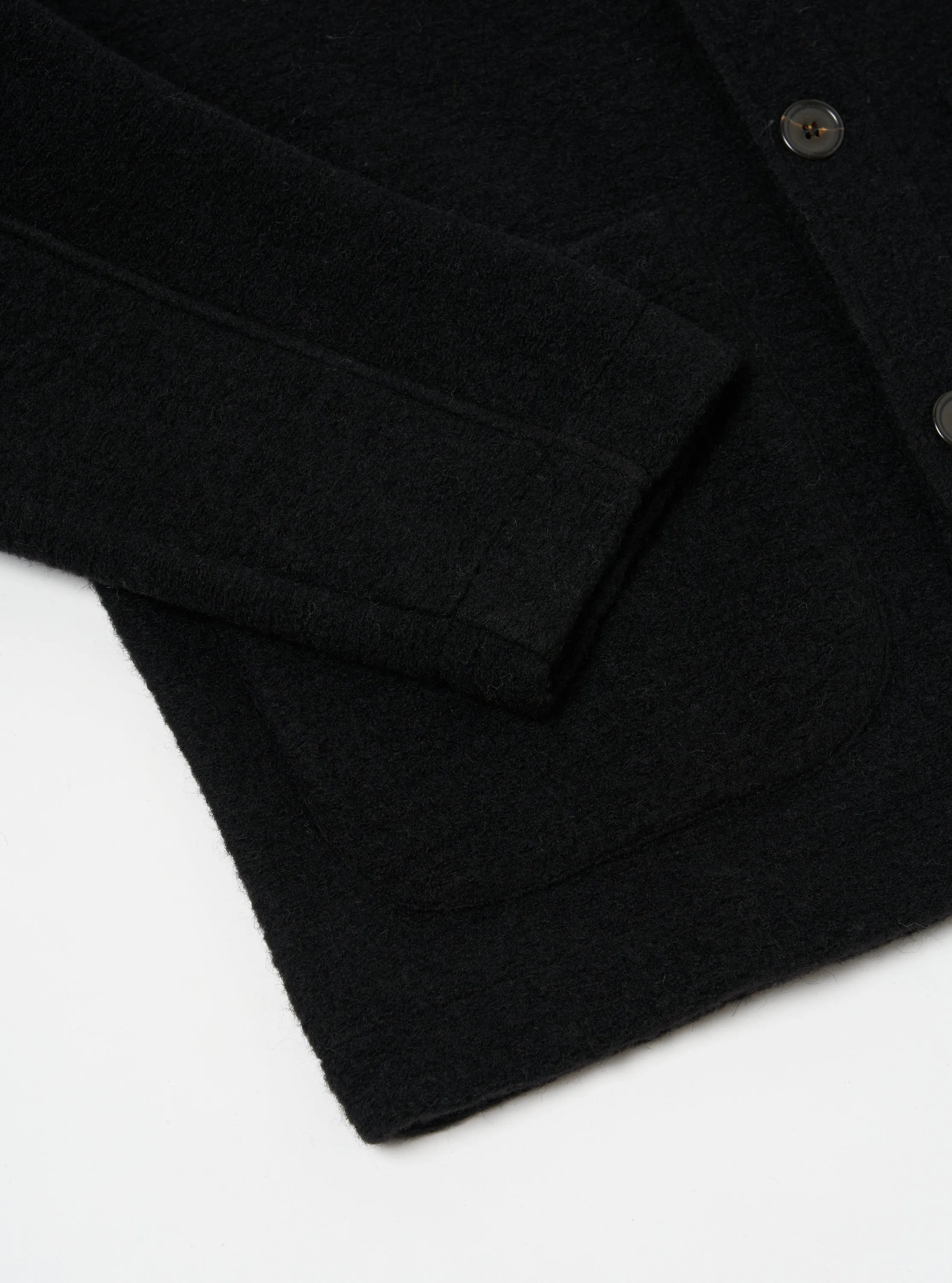 Universal Works Field Jacket in Black Wool Fleece sold by Universal Works product image thumbnail 5