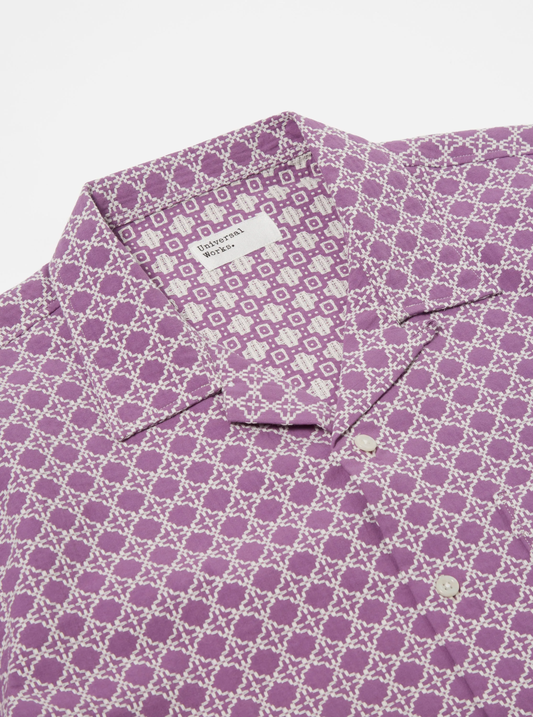 Universal Works Road Shirt in Lilac Tile 2 Cotton sold by Universal Works product image thumbnail 4