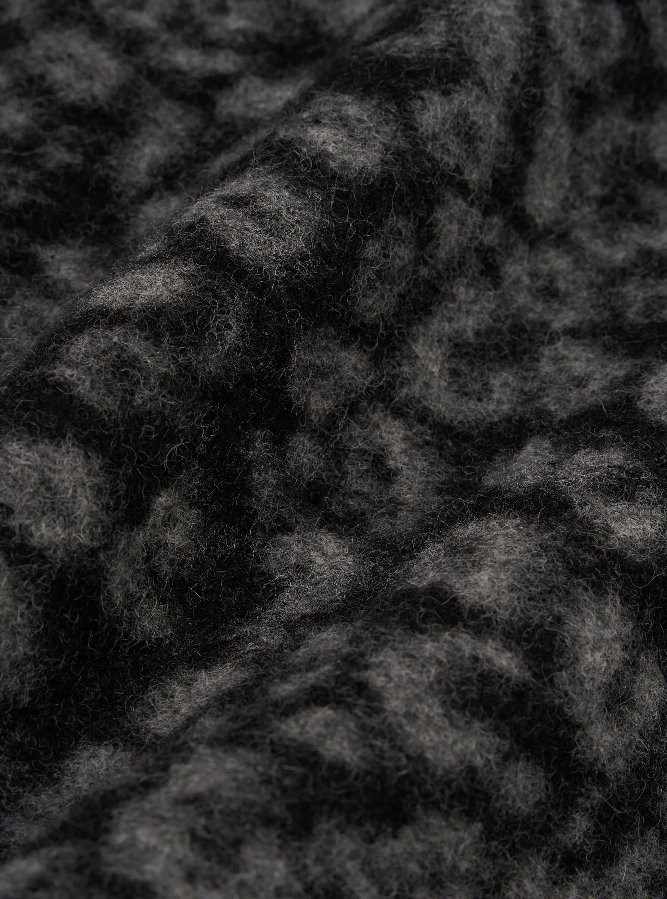 Universal Works Zip Waistcoat in Black/Charcoal Leopard Fleece sold by Universal Works product image thumbnail 5