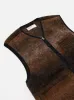Universal Works Zip Gilet in Brown Ombre Fleece sold by Universal Works