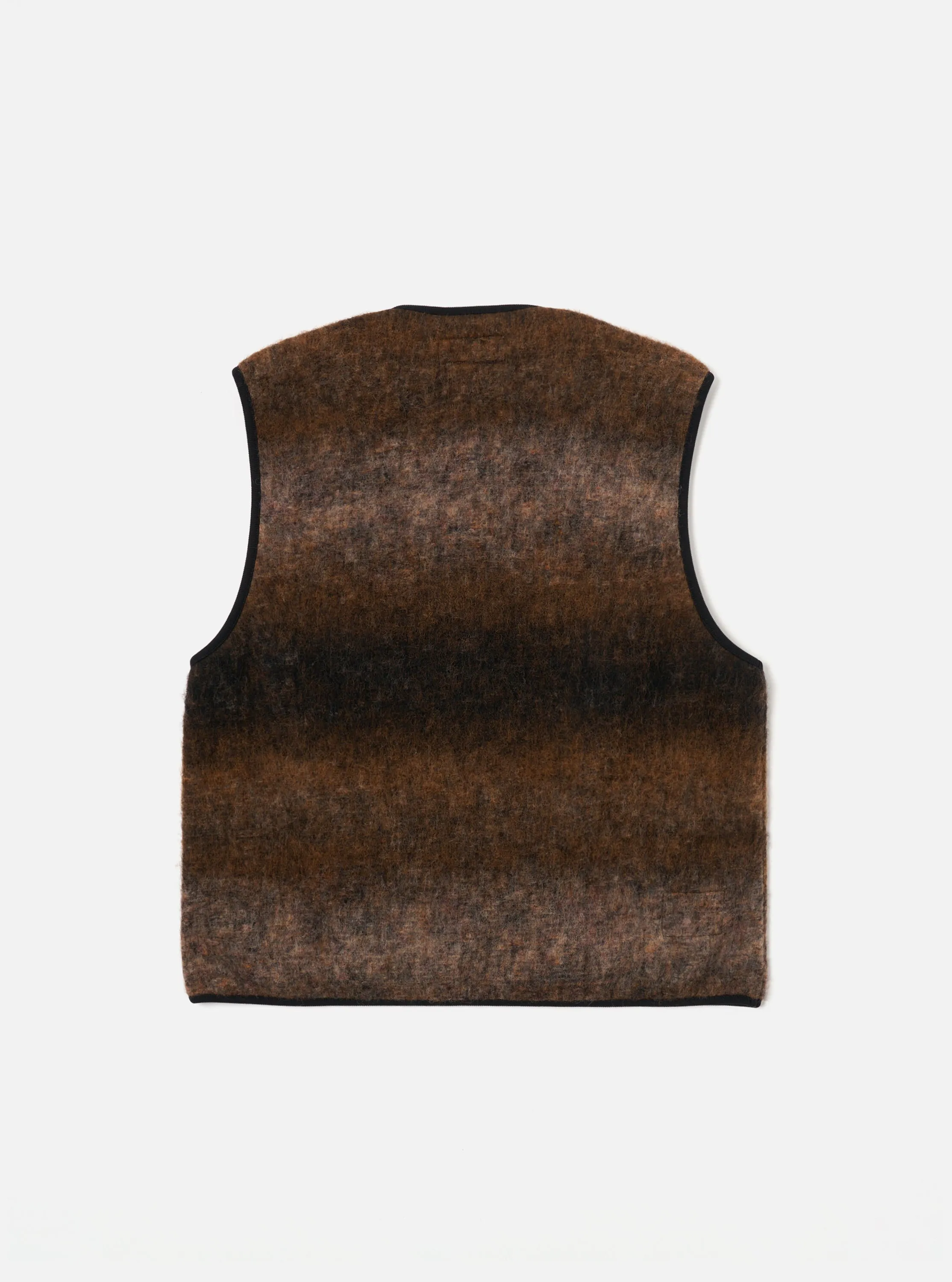 Universal Works Zip Gilet in Brown Ombre Fleece sold by Universal Works product image thumbnail 2