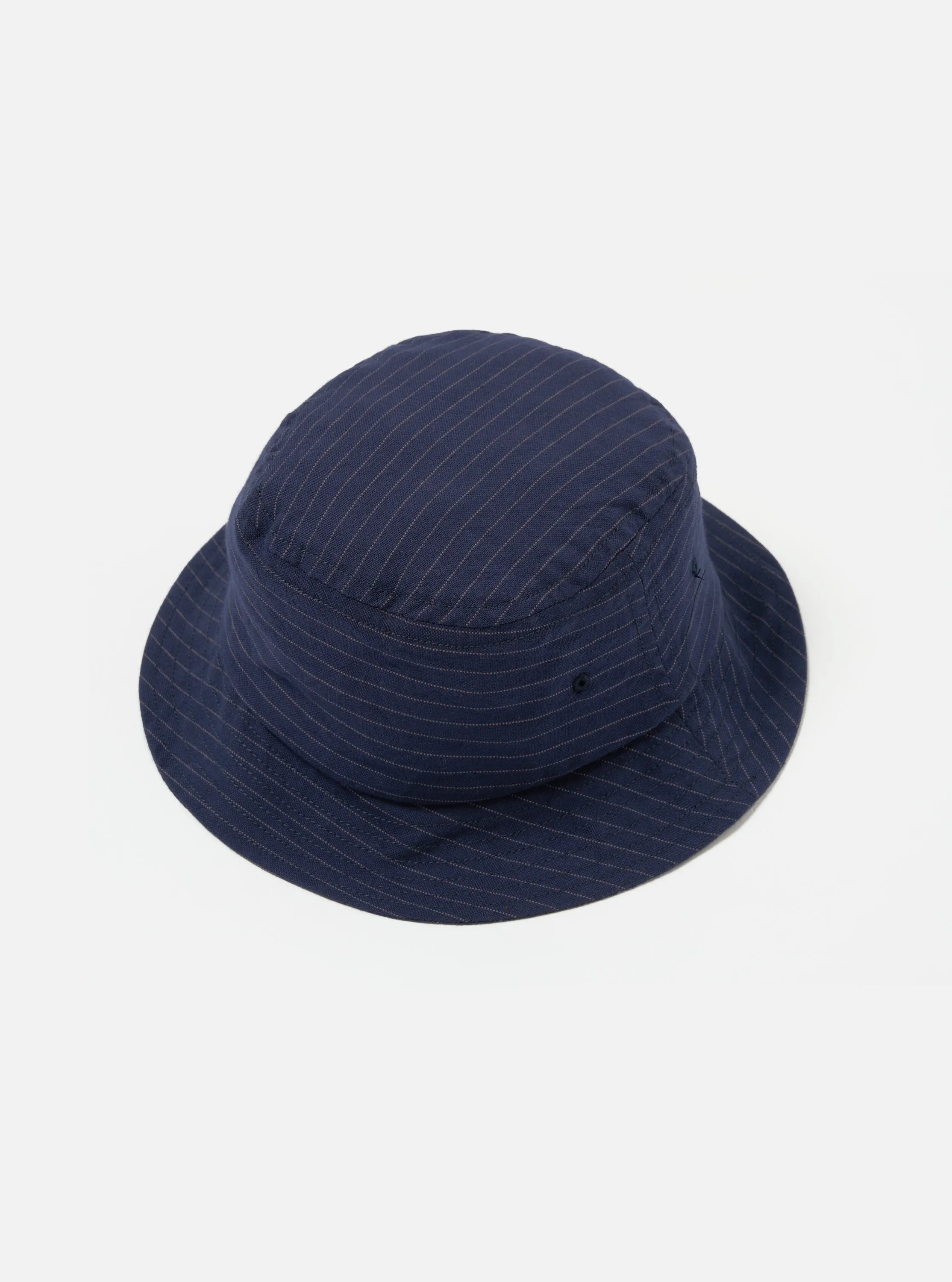 Universal Works Lewis Hat in Navy Cotton Pinstripe sold by Universal Works product image thumbnail 2