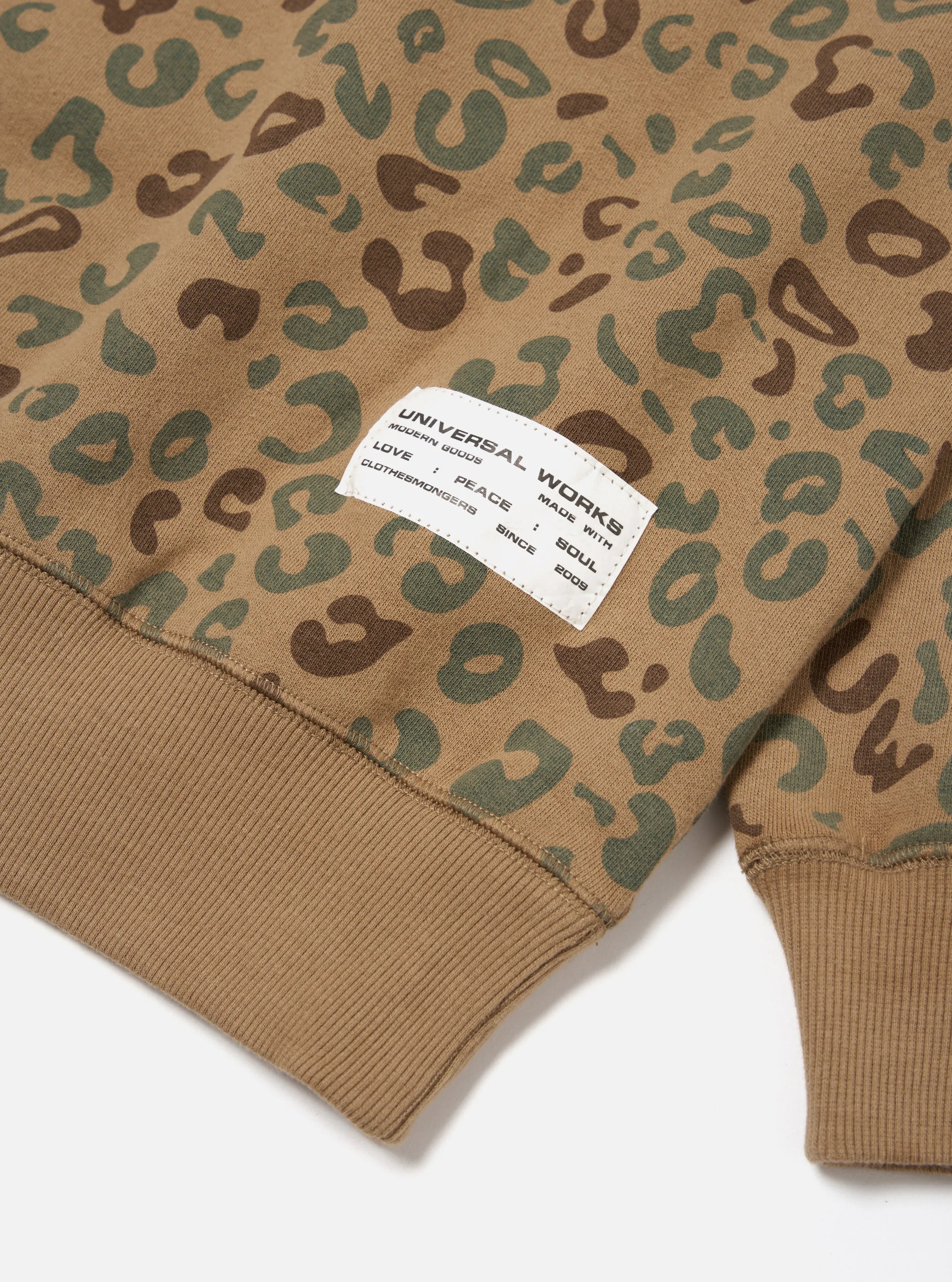 Universal Works Loose Sweatshirt in Sand Leopard Brush Back sold by Universal Works product image thumbnail 4