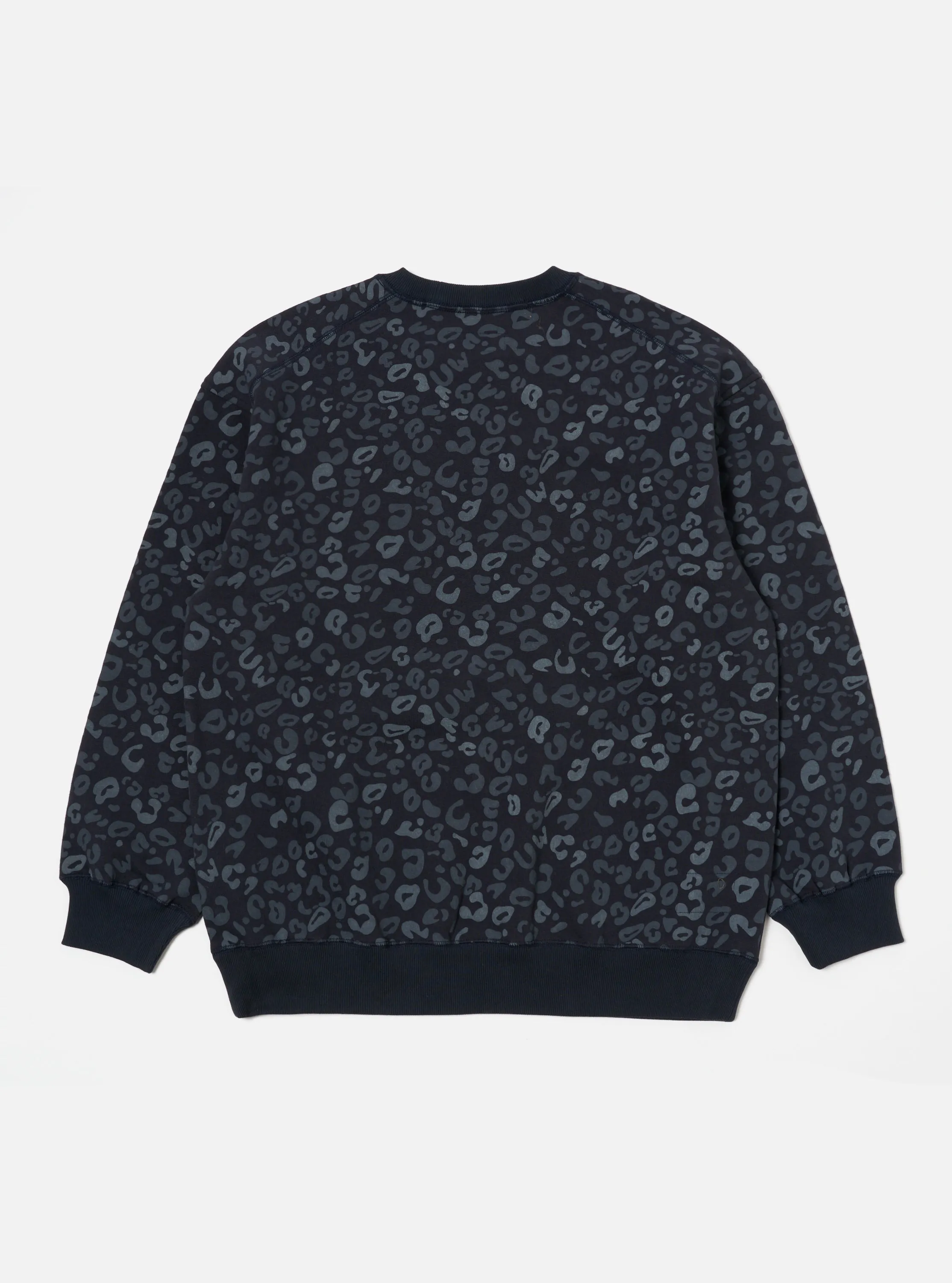 Universal Works Loose Sweatshirt in Navy Leopard Brush Back sold by Universal Works product image thumbnail 3