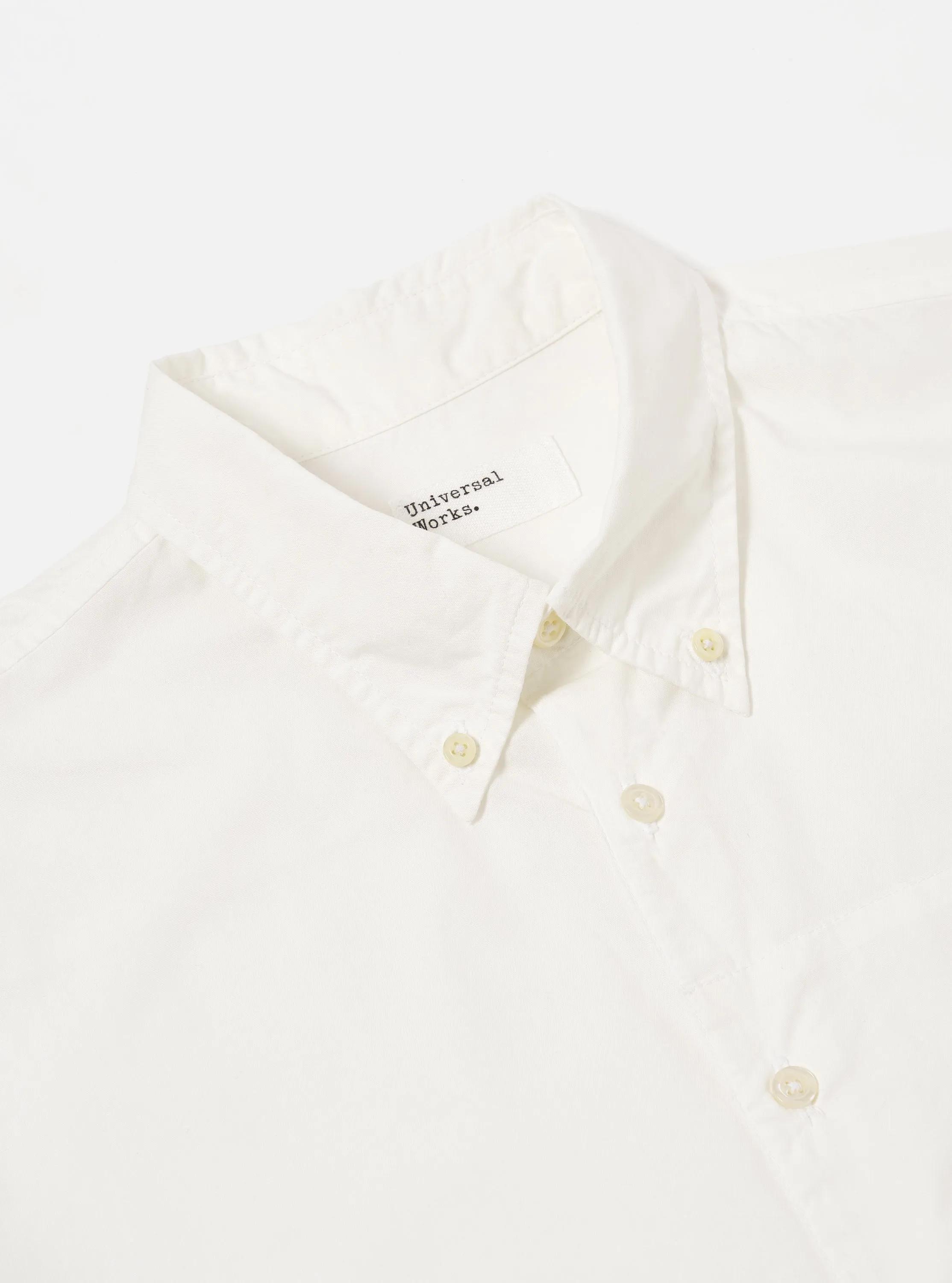 Universal Works Patched Lazy Day Shirt in White Poplin sold by Universal Works product image thumbnail 3