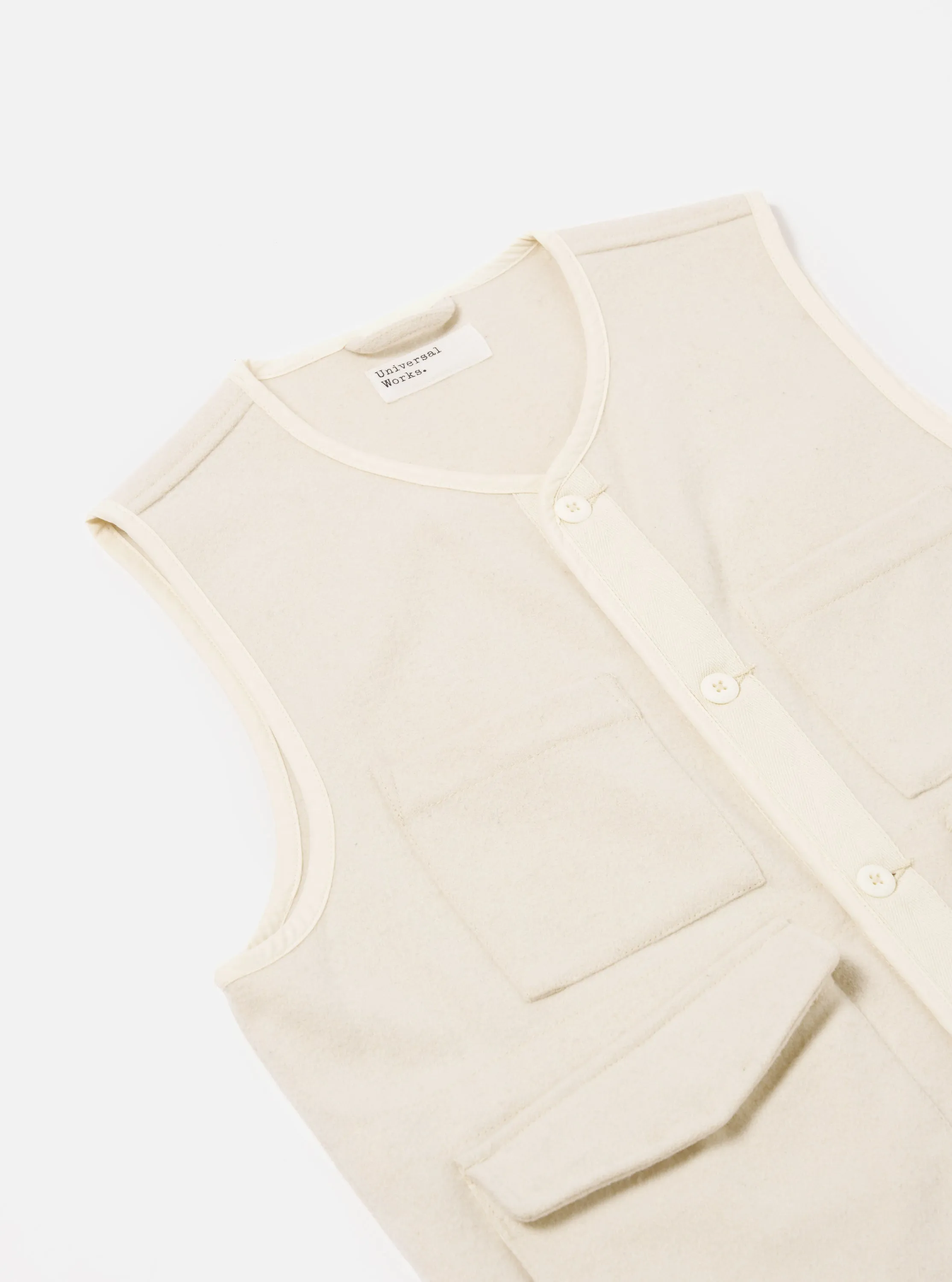 Universal Works 4 Pocket Gilet in Ecru Marl Mowbray sold by Universal Works product image thumbnail 4