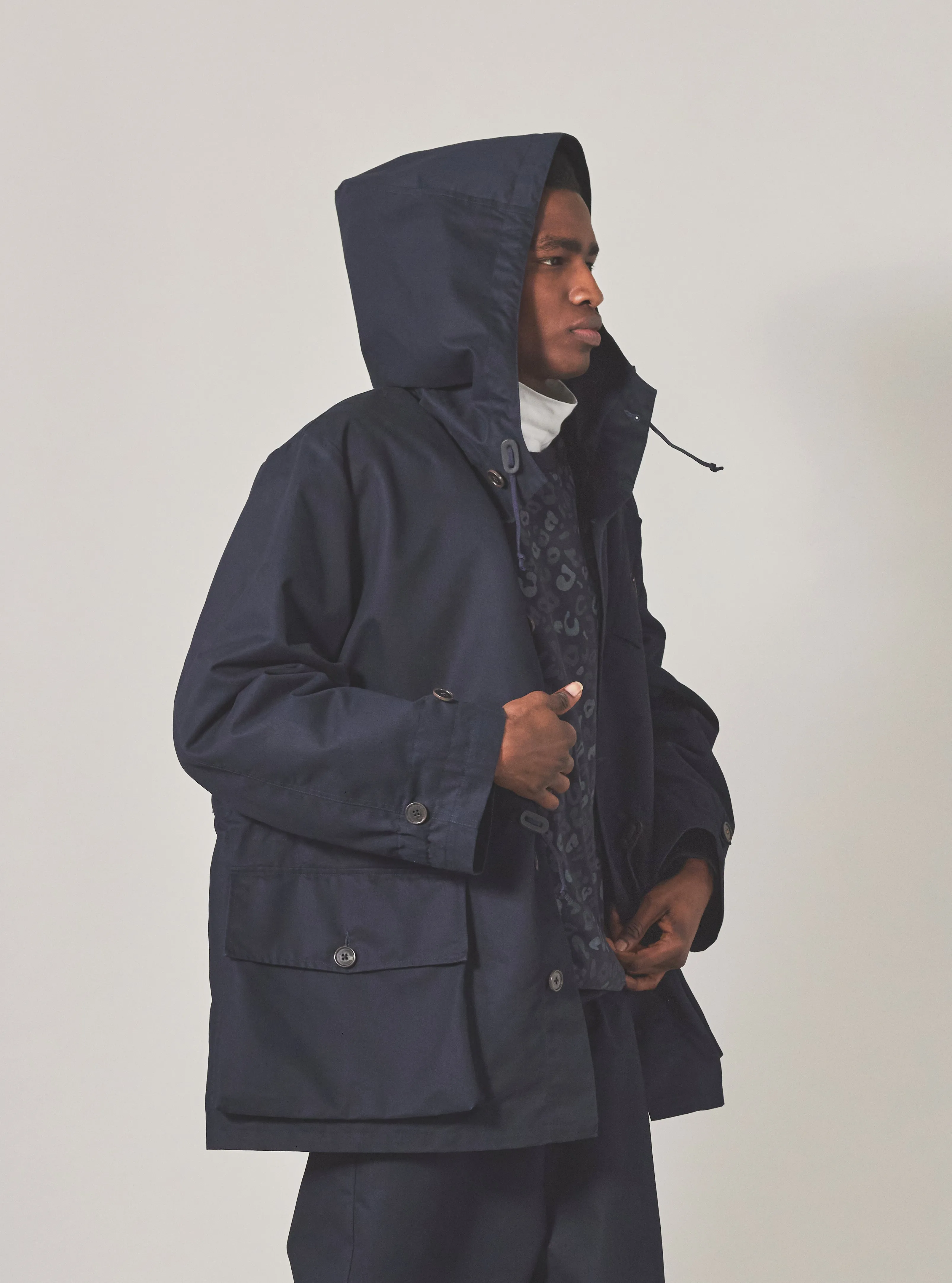 Navy Brushed Polytech Boston Parka sold by Universal Works product image thumbnail 2