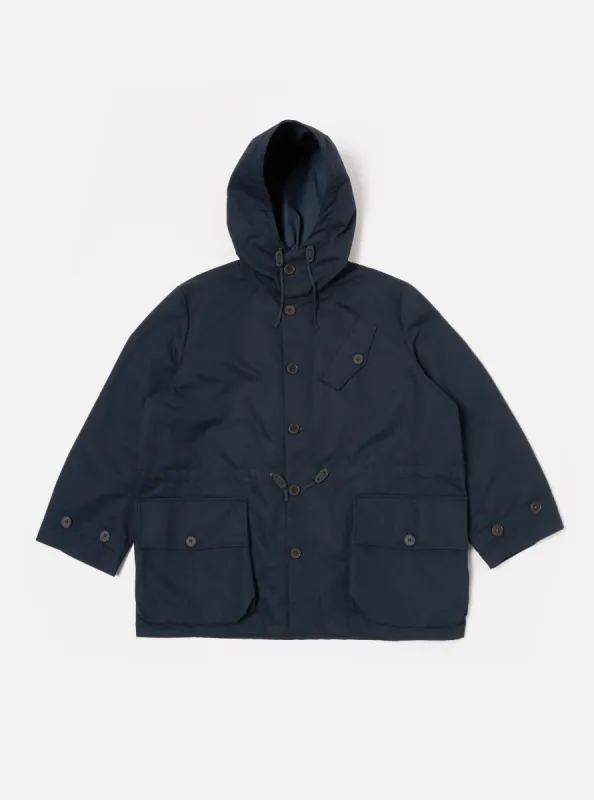 Universal Works Boston Parka in Navy Brushed Polytech sold by Universal Works
