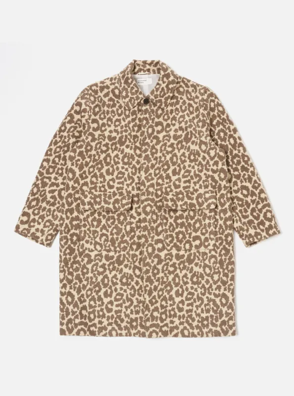 Universal Works Account Coat in Natural Crazy Leopard sold by Universal Works