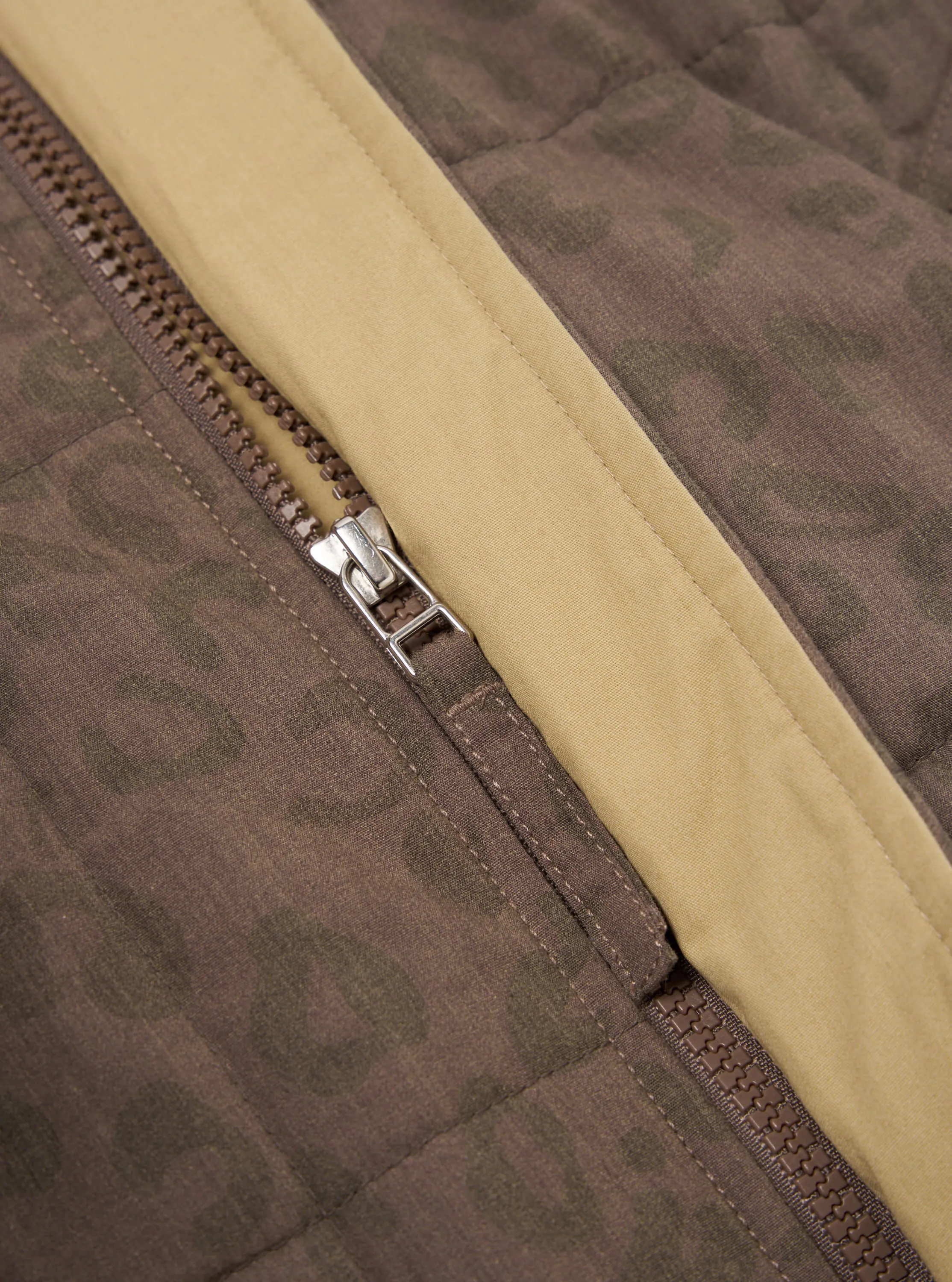 Sand Leopard Recycled Polytech Carlton Gilet sold by Universal Works product image thumbnail 4