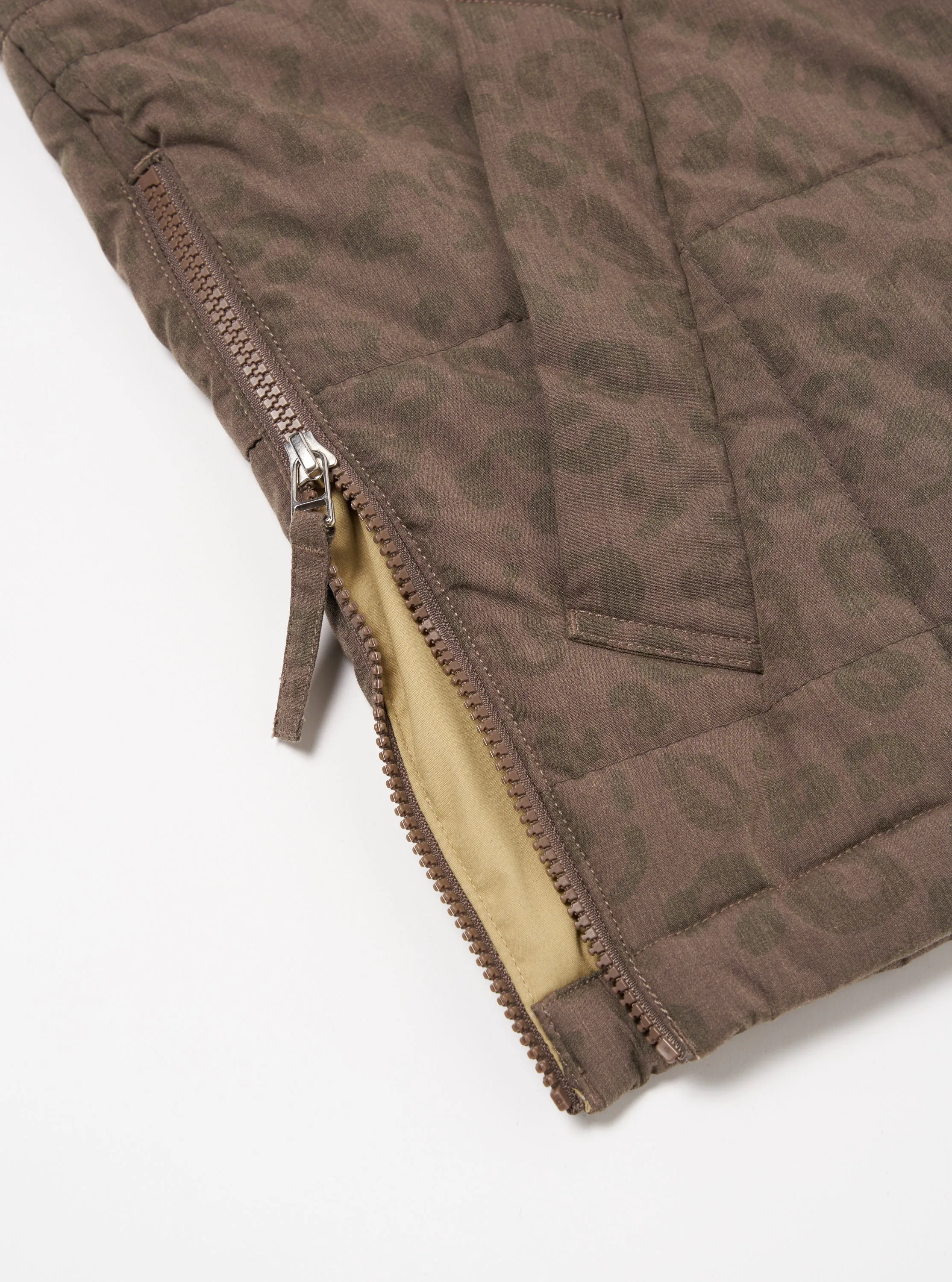 Sand Leopard Recycled Polytech Carlton Gilet sold by Universal Works product image thumbnail 5