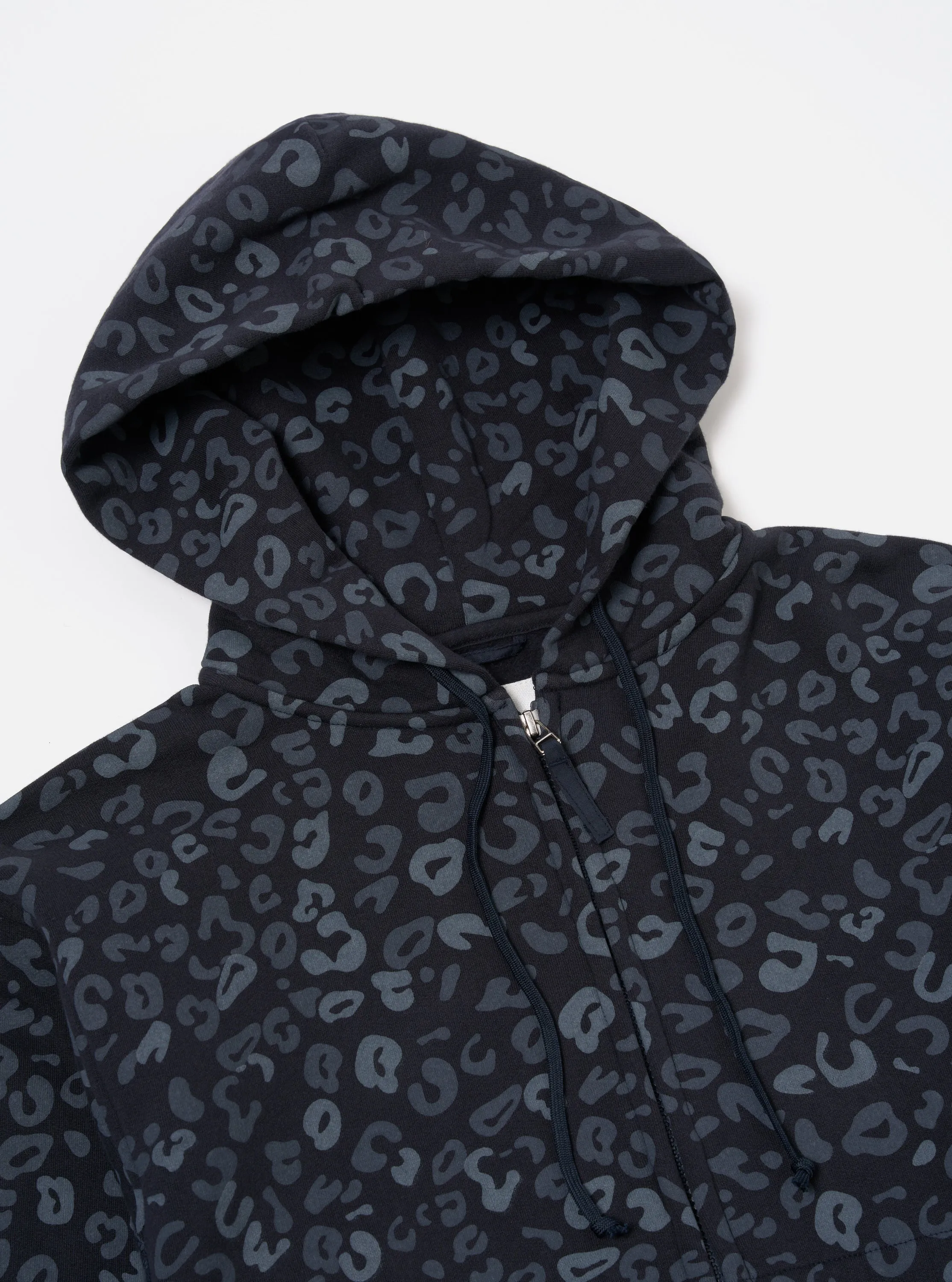 Universal Works New York Hoody in Navy Leopard Brush Back sold by Universal Works product image thumbnail 3