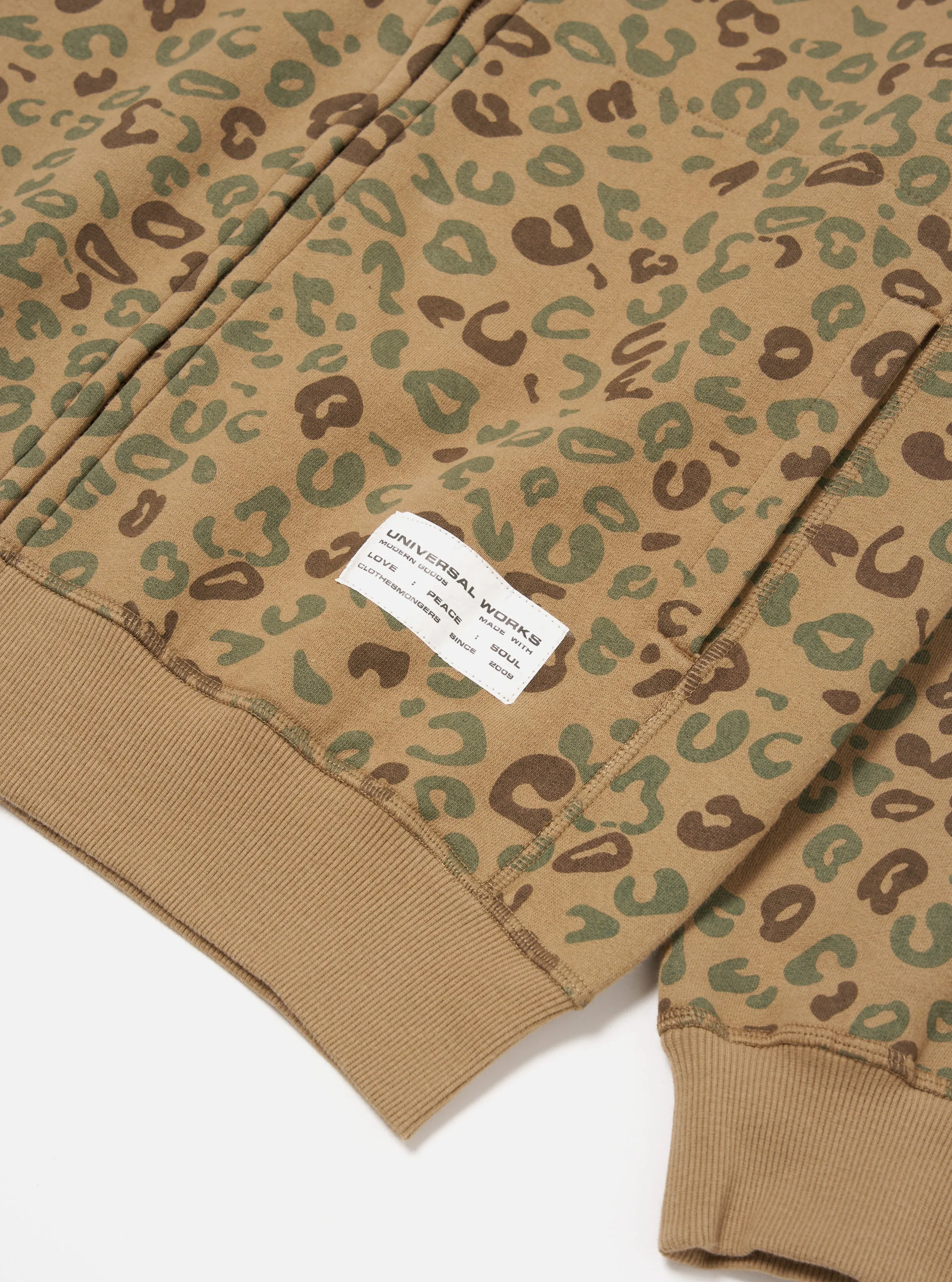 Universal Works New York Hoody in Sand Leopard Brush Back sold by Universal Works product image thumbnail 5