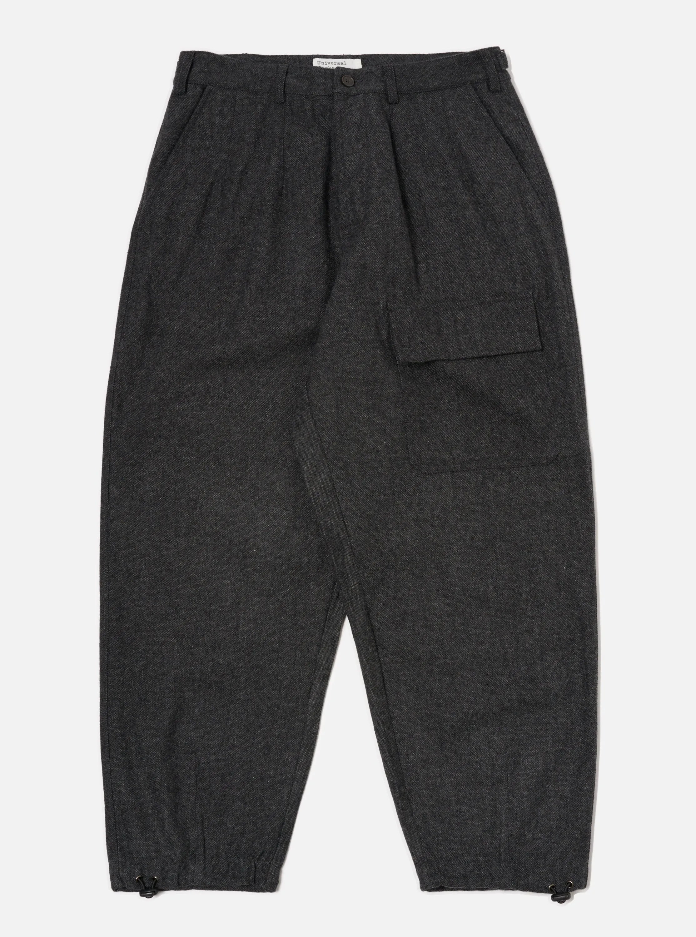 Universal Works Loose Pilot Trouser in Grey Anders Wool Upcycled sold by Universal Works