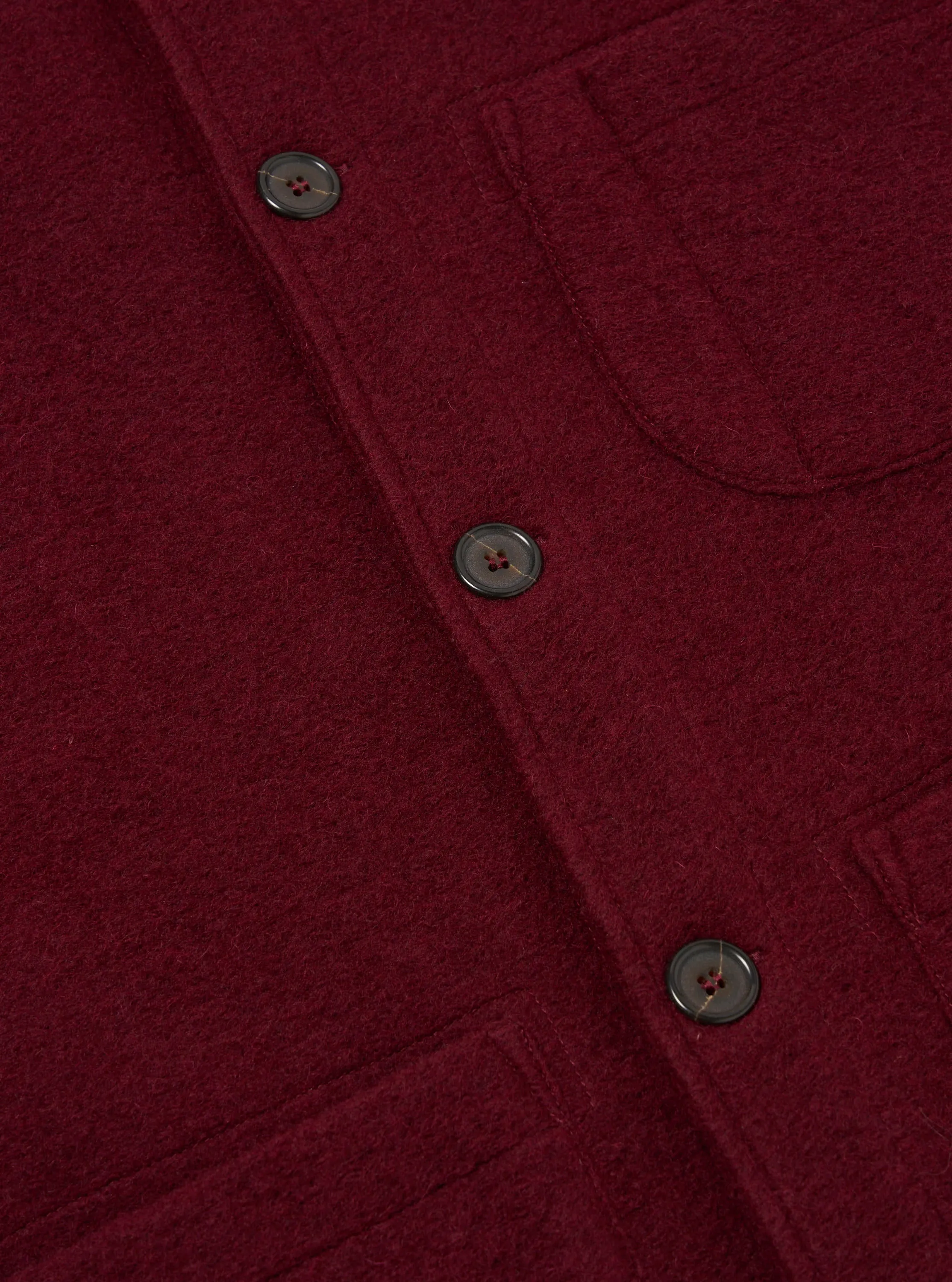 Universal Works Field Jacket in Deep Red Wool Fleece sold by Universal Works product image thumbnail 4