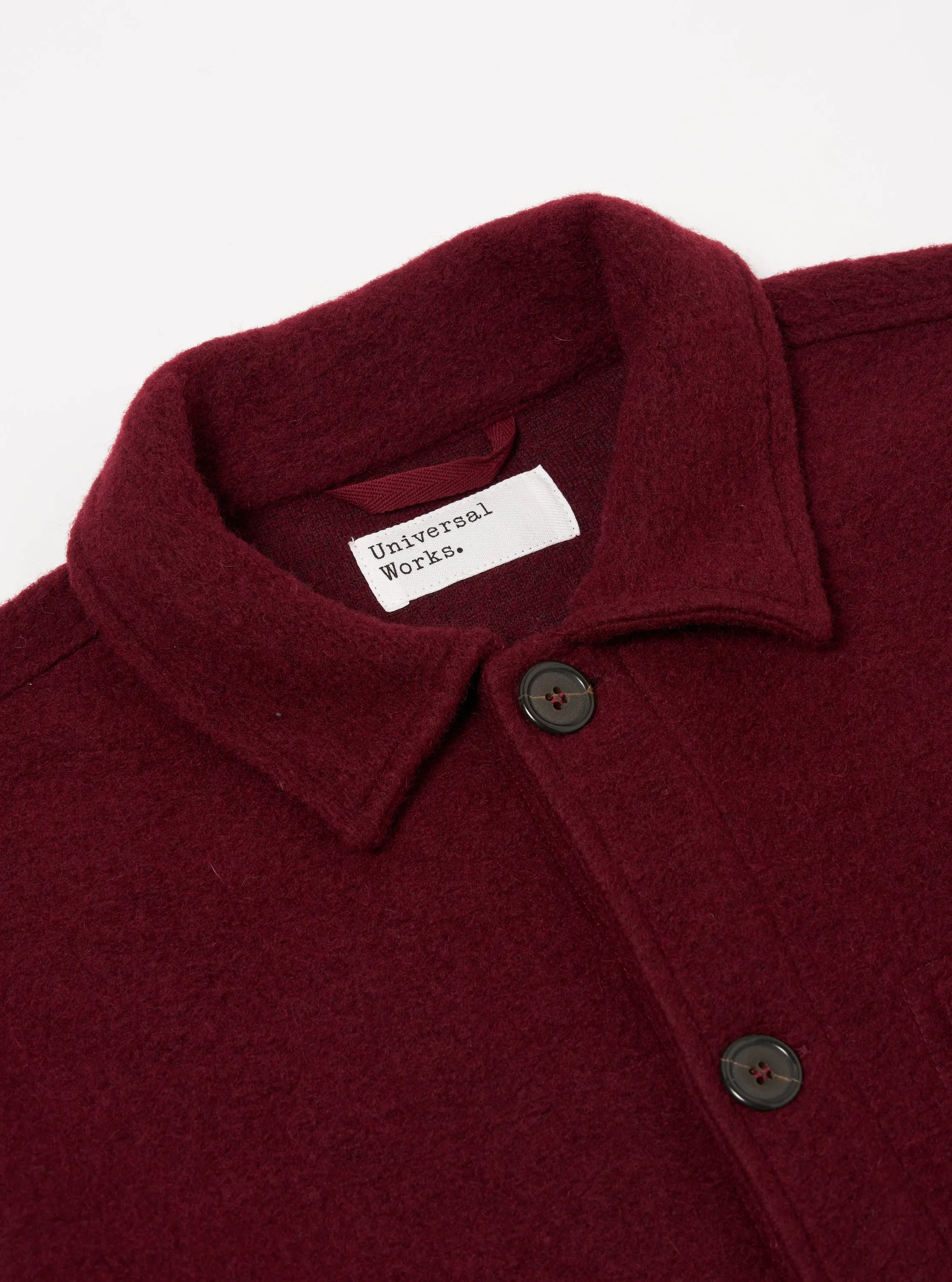 Universal Works Field Jacket in Deep Red Wool Fleece sold by Universal Works product image thumbnail 3