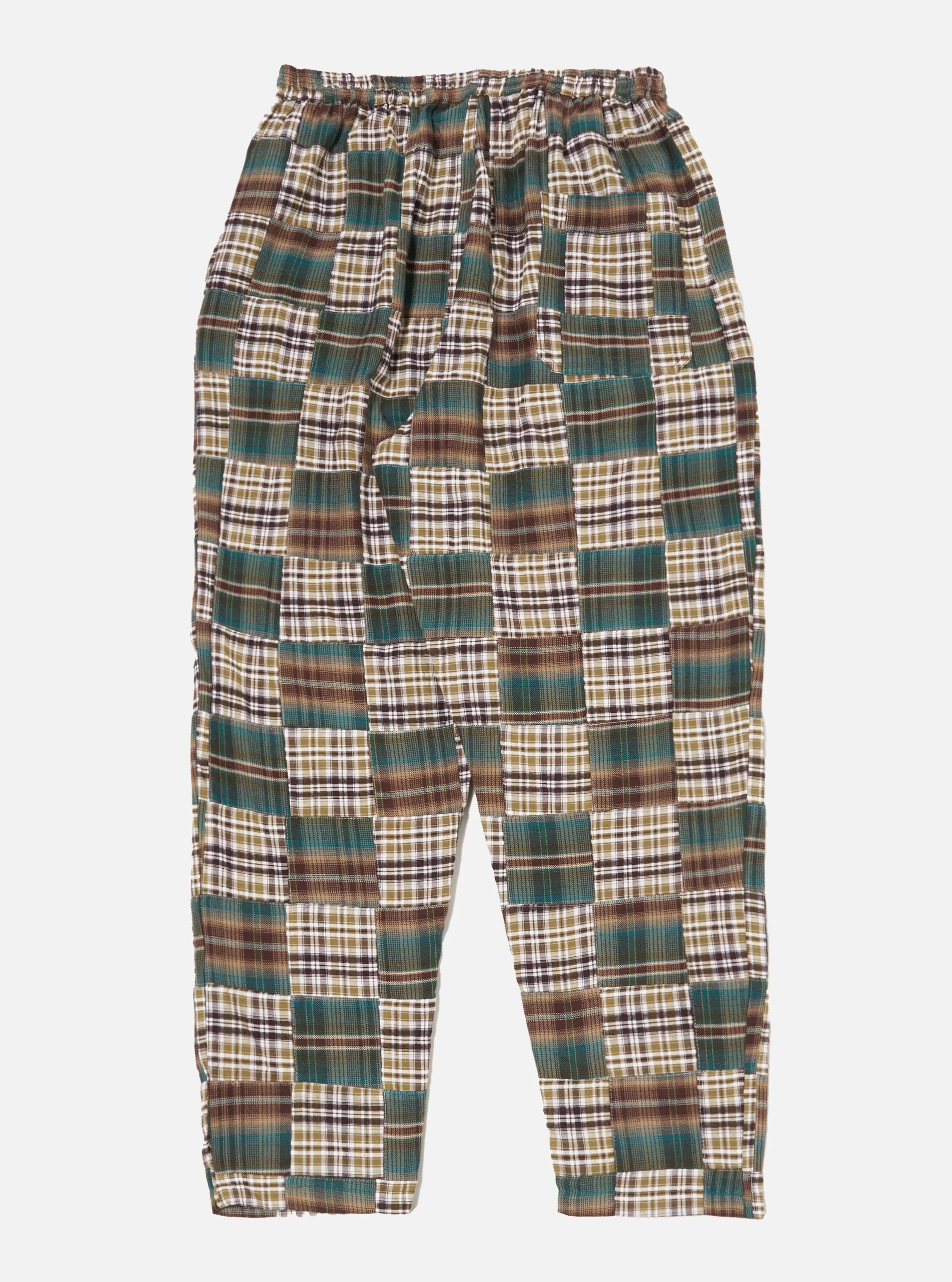 Universal Works Long Pyjama Set in Green/Brown Patchwork Madras sold by Universal Works product image thumbnail 5