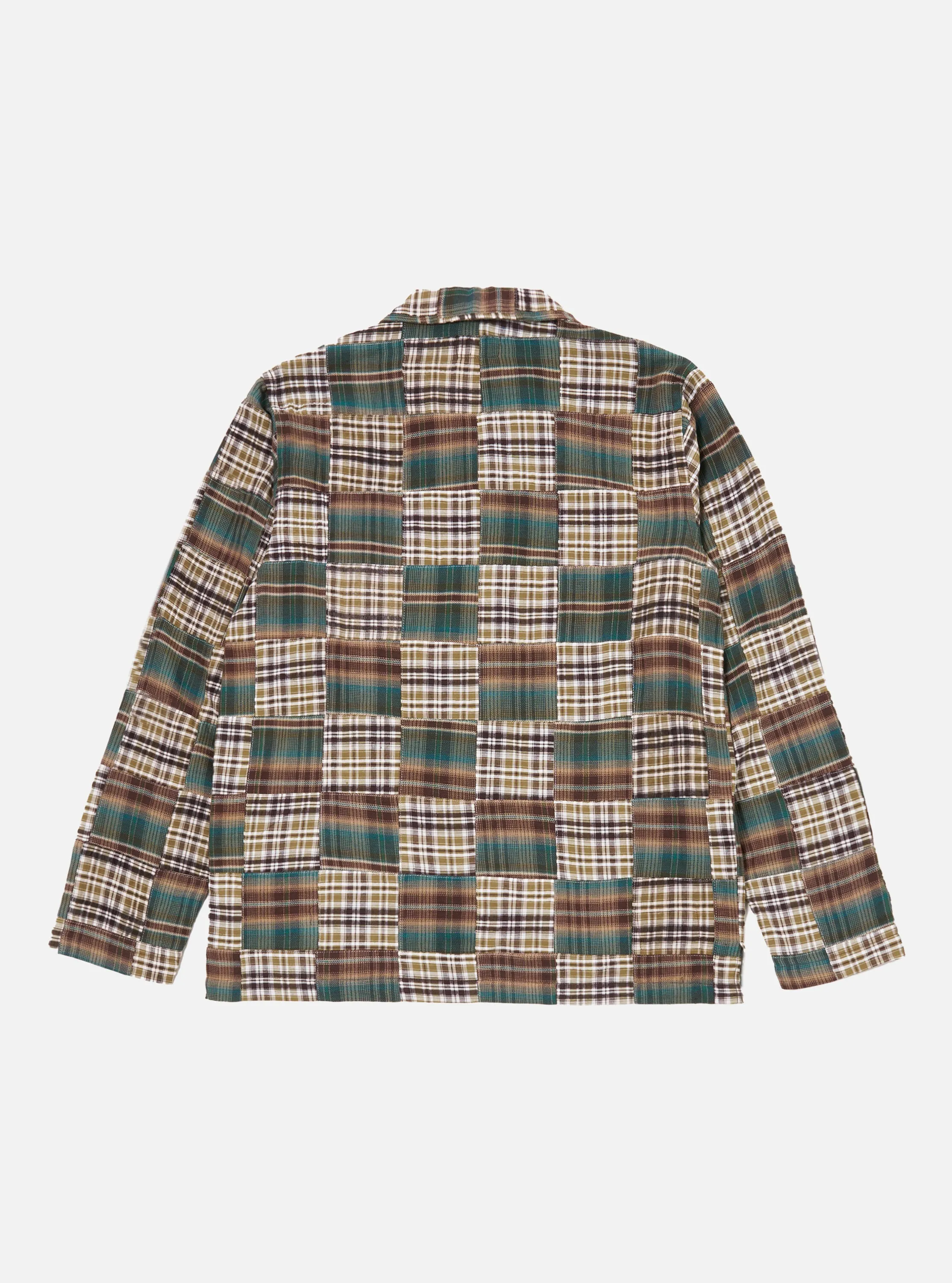 Universal Works Long Pyjama Set in Green/Brown Patchwork Madras sold by Universal Works product image thumbnail 3