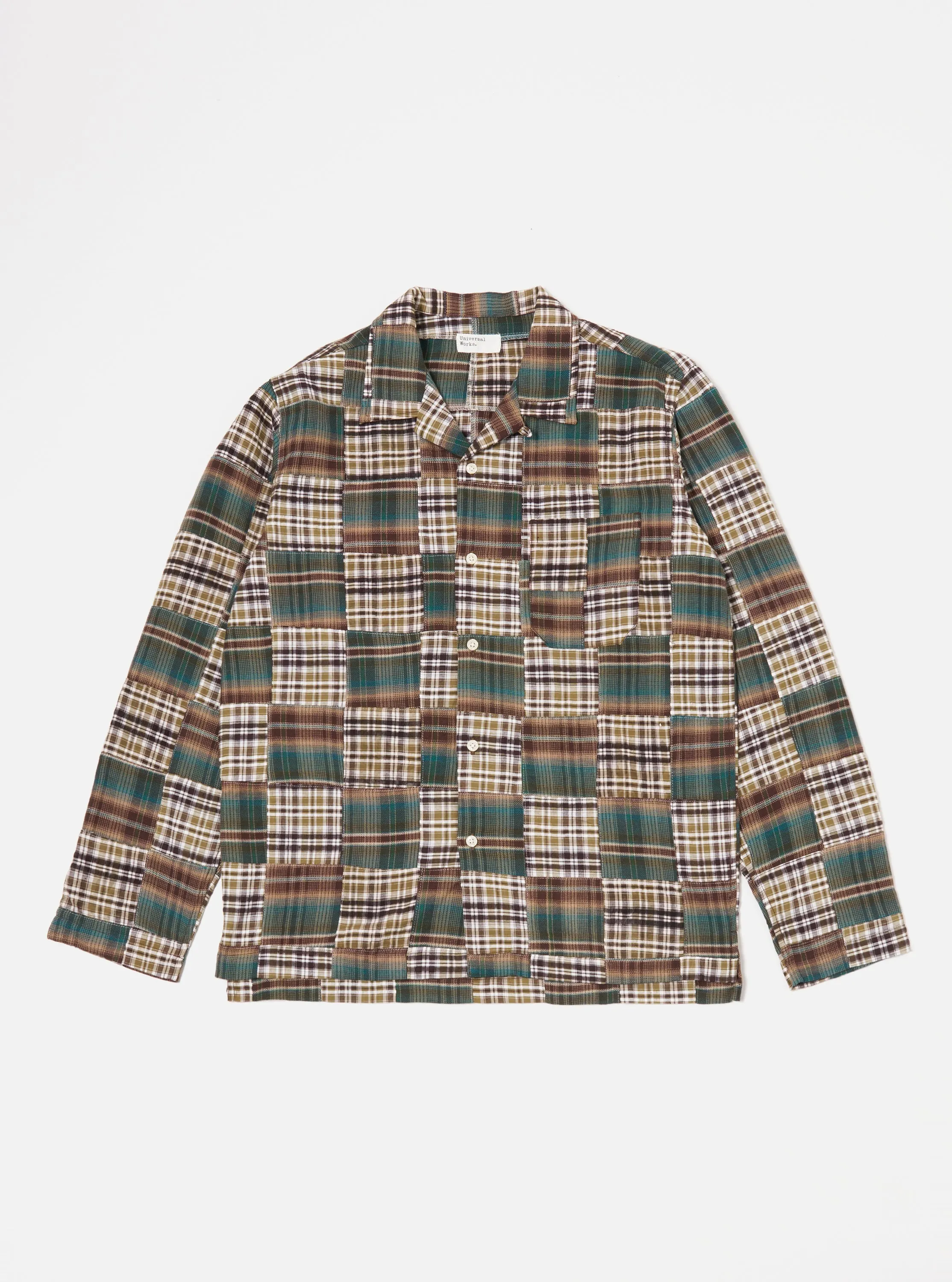 Universal Works Long Pyjama Set in Green/Brown Patchwork Madras sold by Universal Works product image thumbnail 2