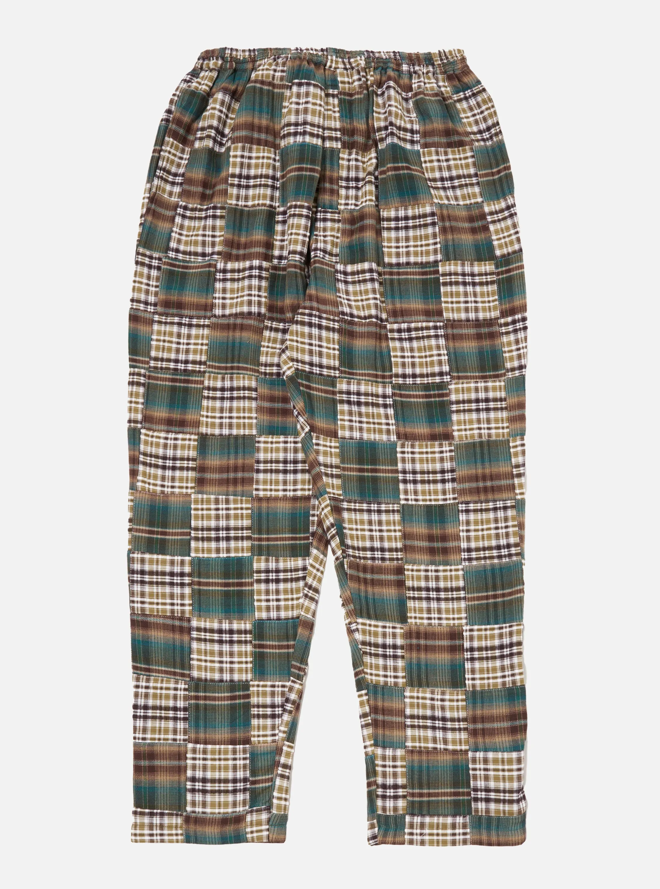 Universal Works Long Pyjama Set in Green/Brown Patchwork Madras sold by Universal Works product image thumbnail 4