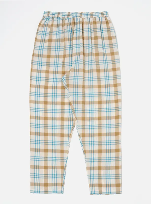 Universal Works Pyjama Pant in Ecru Madras Check sold by Universal Works