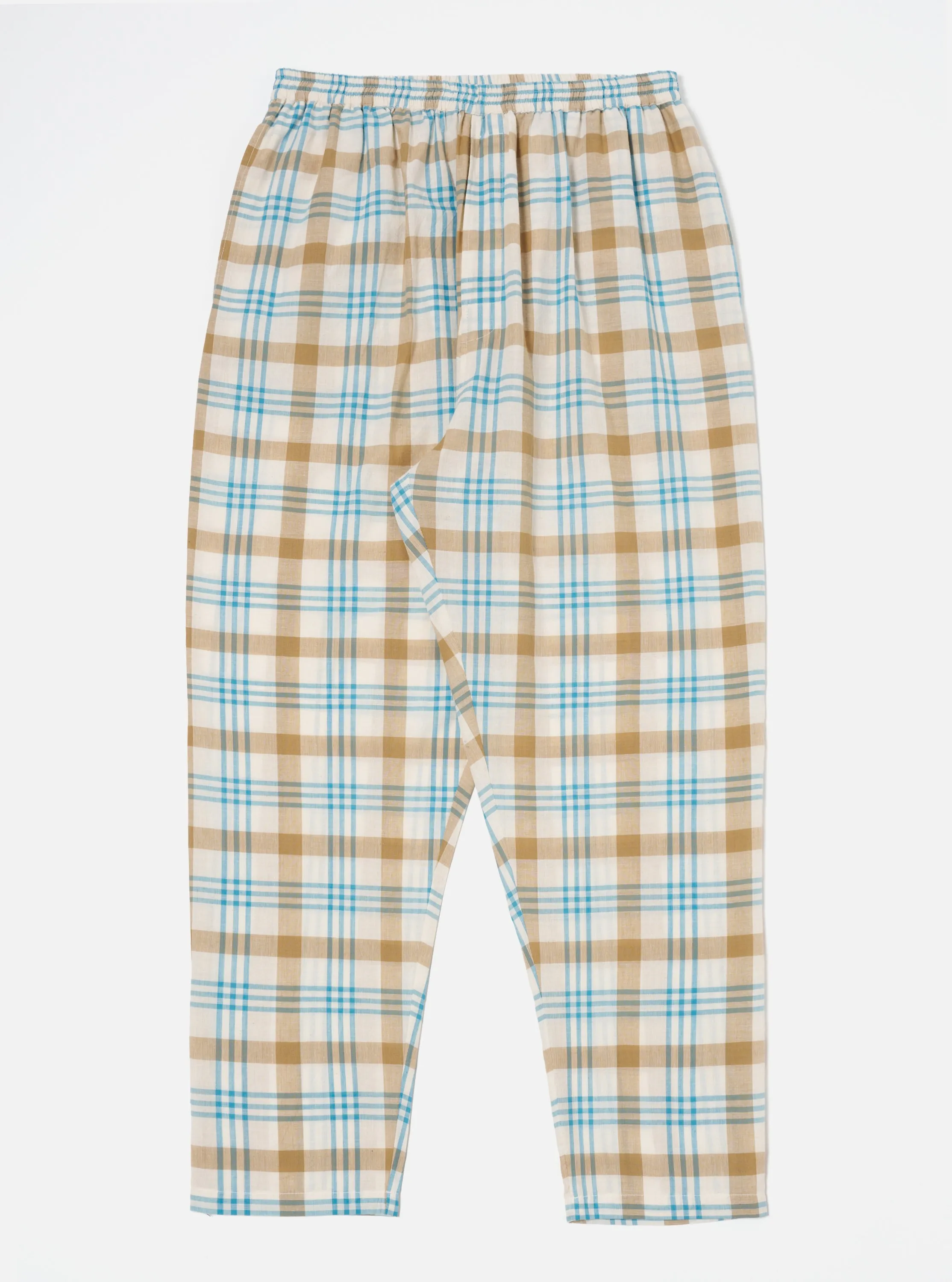 Ecru Madras Check Pyjama Pant sold by Universal Works