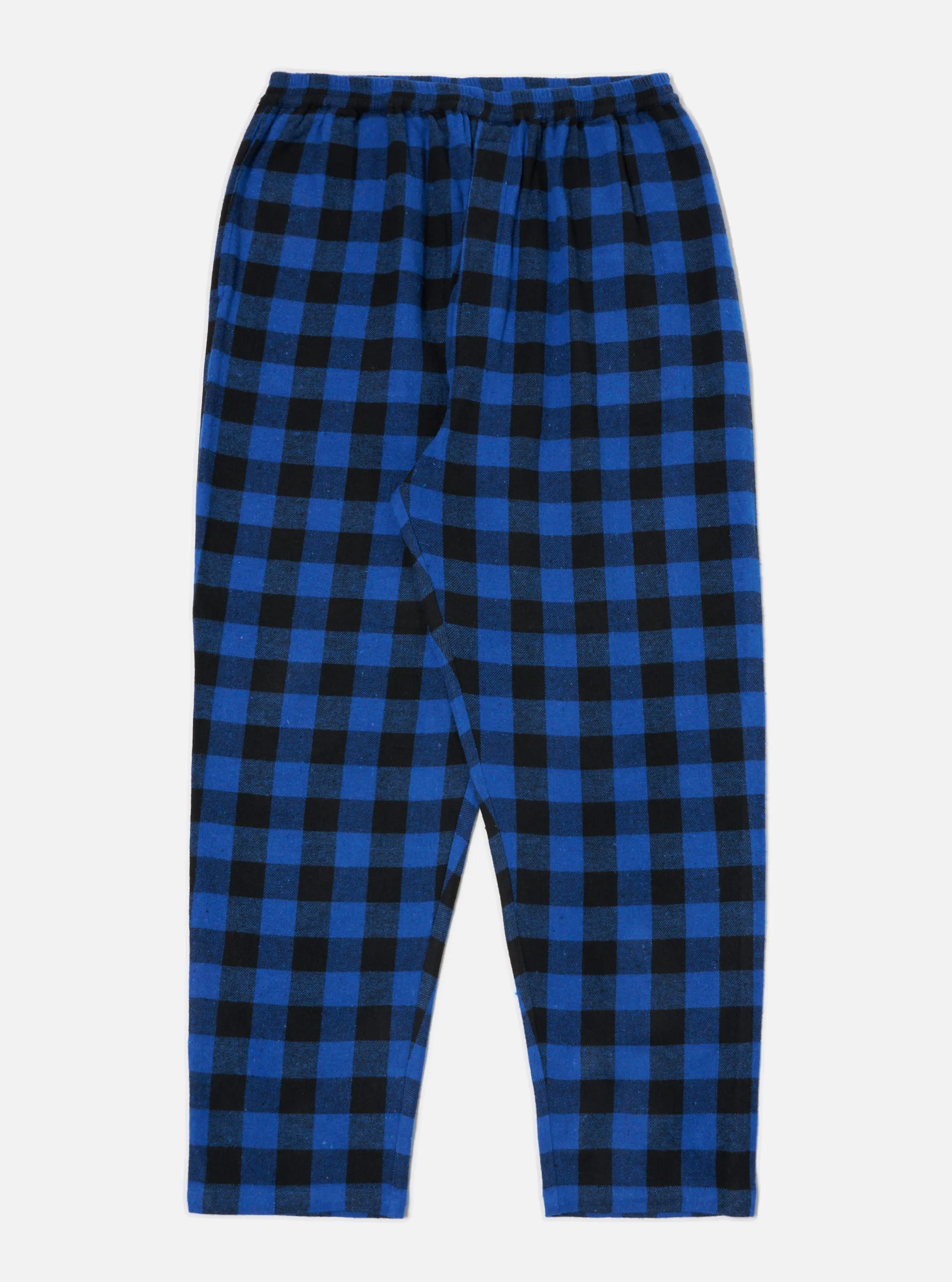 Blue Brushed Bold Gingham Pyjama Pant sold by Universal Works