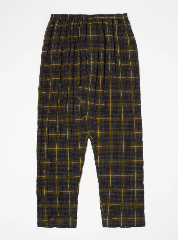 Universal Works Pyjama Pant in Olive JP Herringbone Check sold by Universal Works