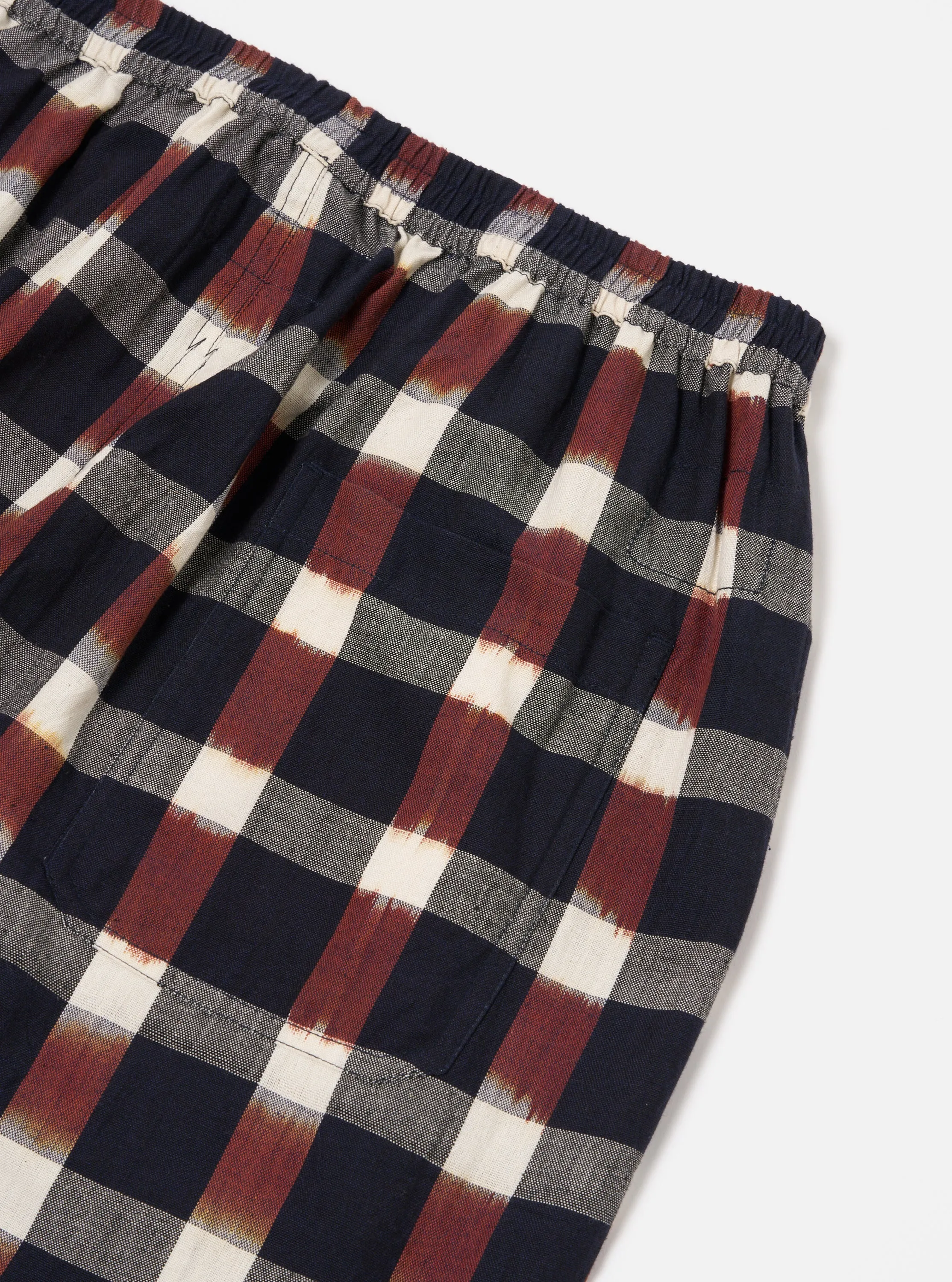 Universal Works Pyjama Pant in Indigo Ikat Check sold by Universal Works product image thumbnail 4