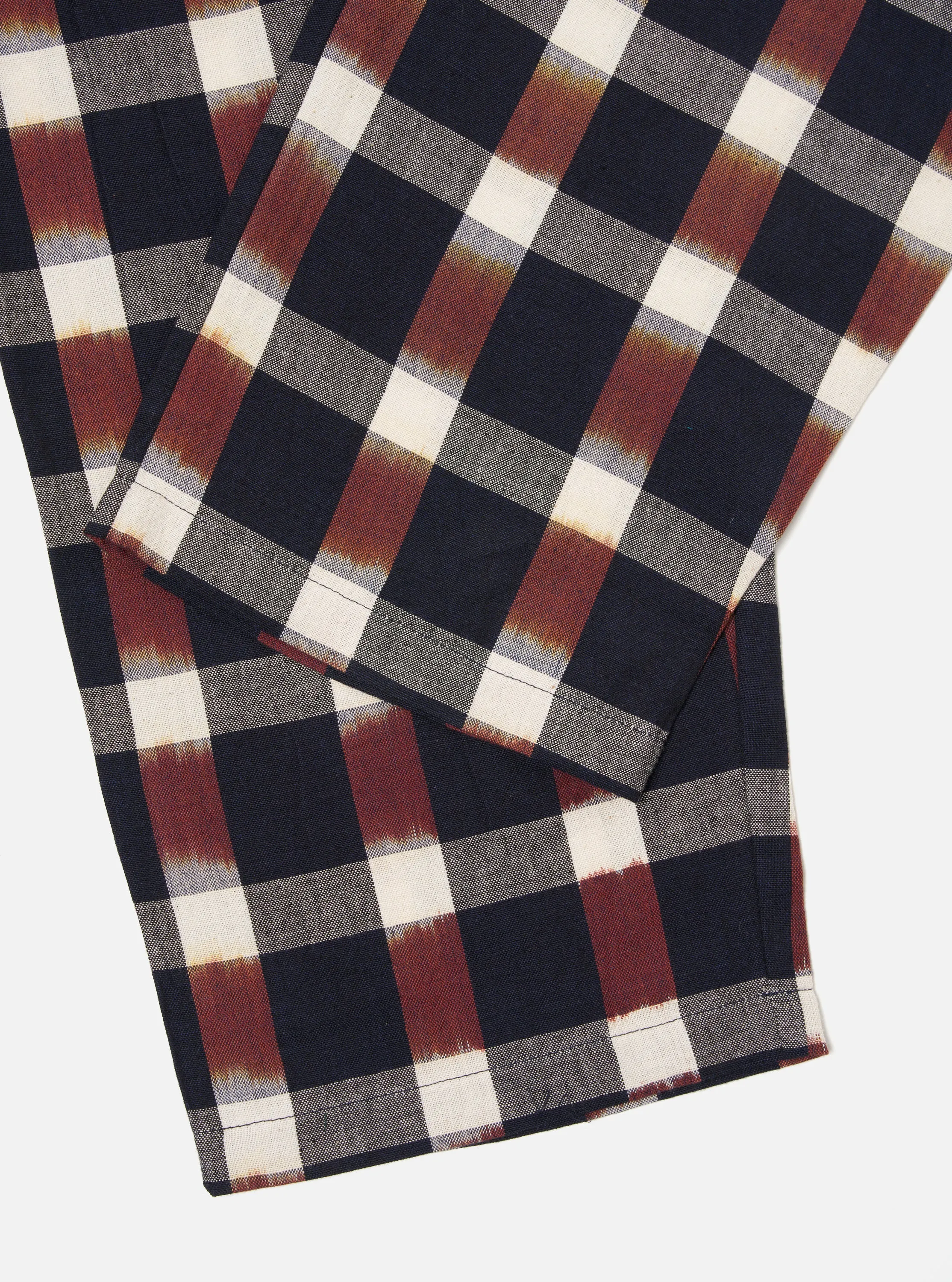 Universal Works Pyjama Pant in Indigo Ikat Check sold by Universal Works product image thumbnail 5