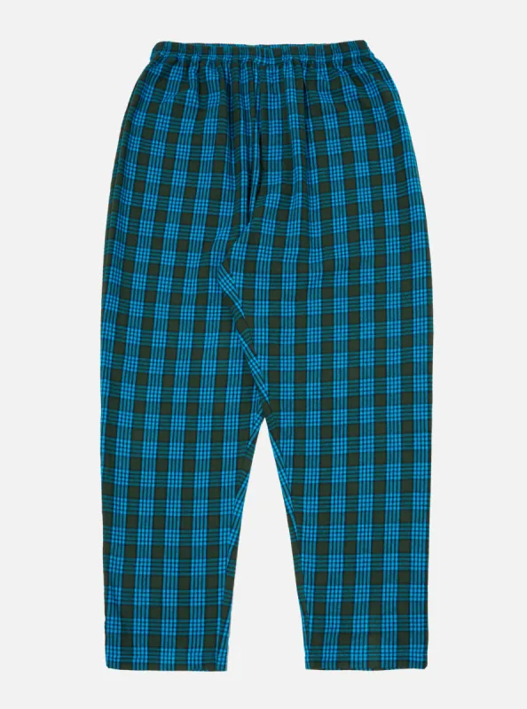 Universal Works Pyjama Pant in Blue Brushed Check sold by Universal Works