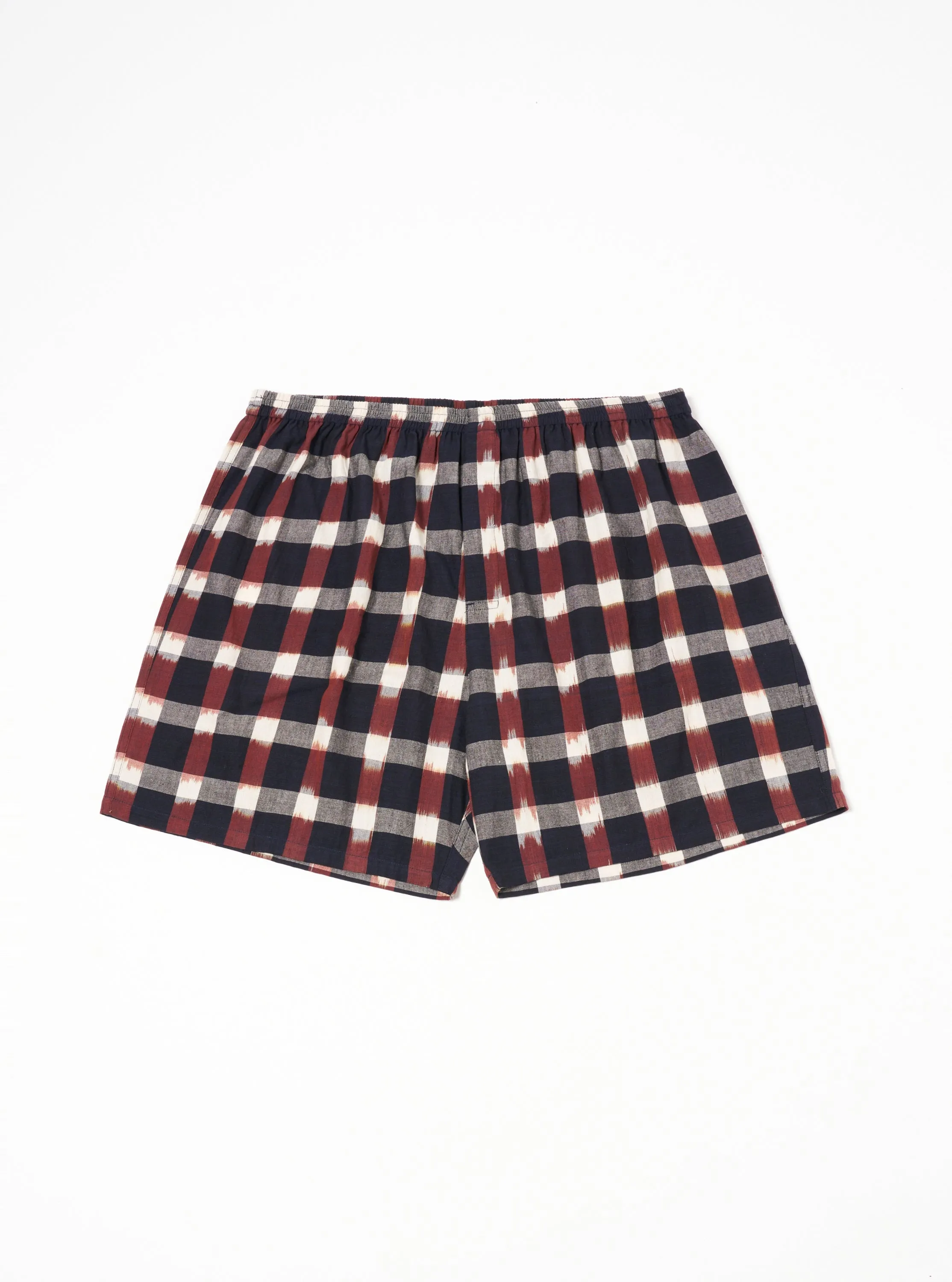 Universal Works 3 Pack Boxer Short in Navy/Brown Check Ikat sold by Universal Works product image thumbnail 2