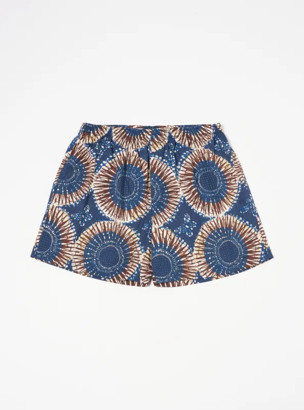 Navy Hokkoh Print Boxer Short sold by Universal Works