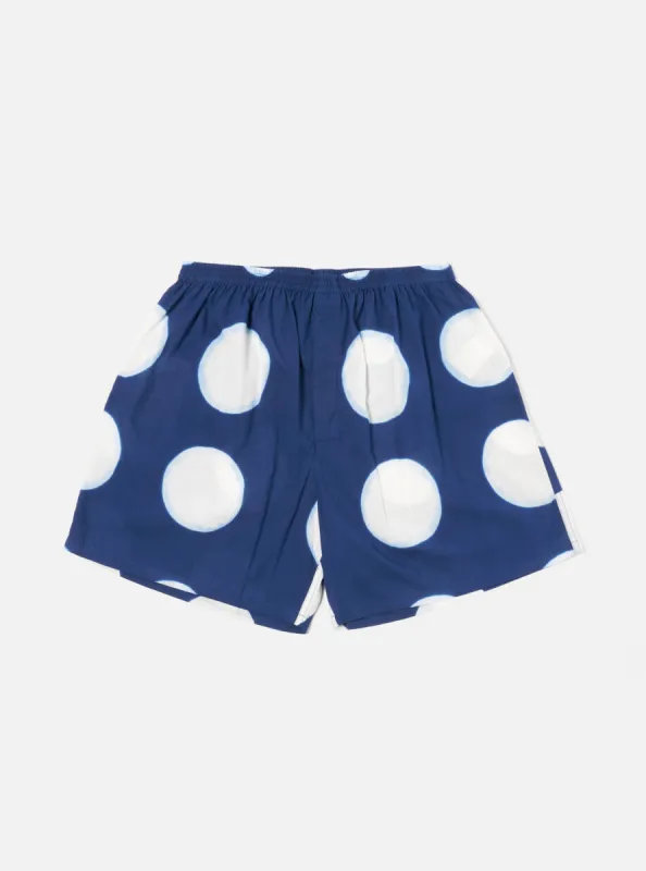 Indigo Big Dot Print Boxer Short made by Universal Works