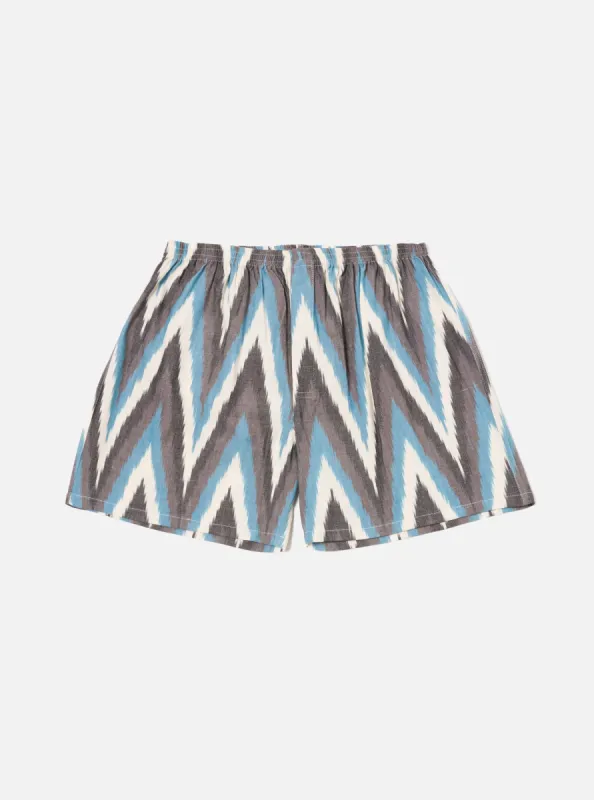 Ecru Ikat II Cotton Boxer Short sold by Universal Works