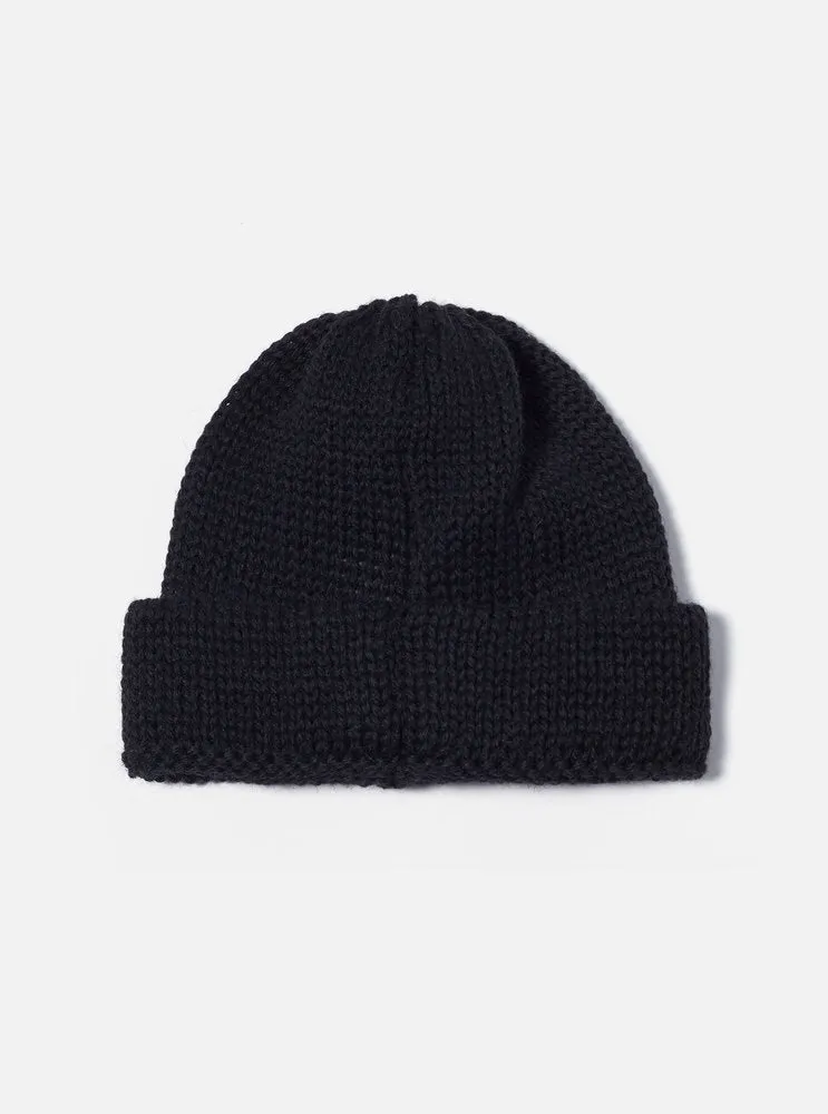Universal Works Short Watch Cap in Black British Wool sold by Universal Works product image thumbnail 3
