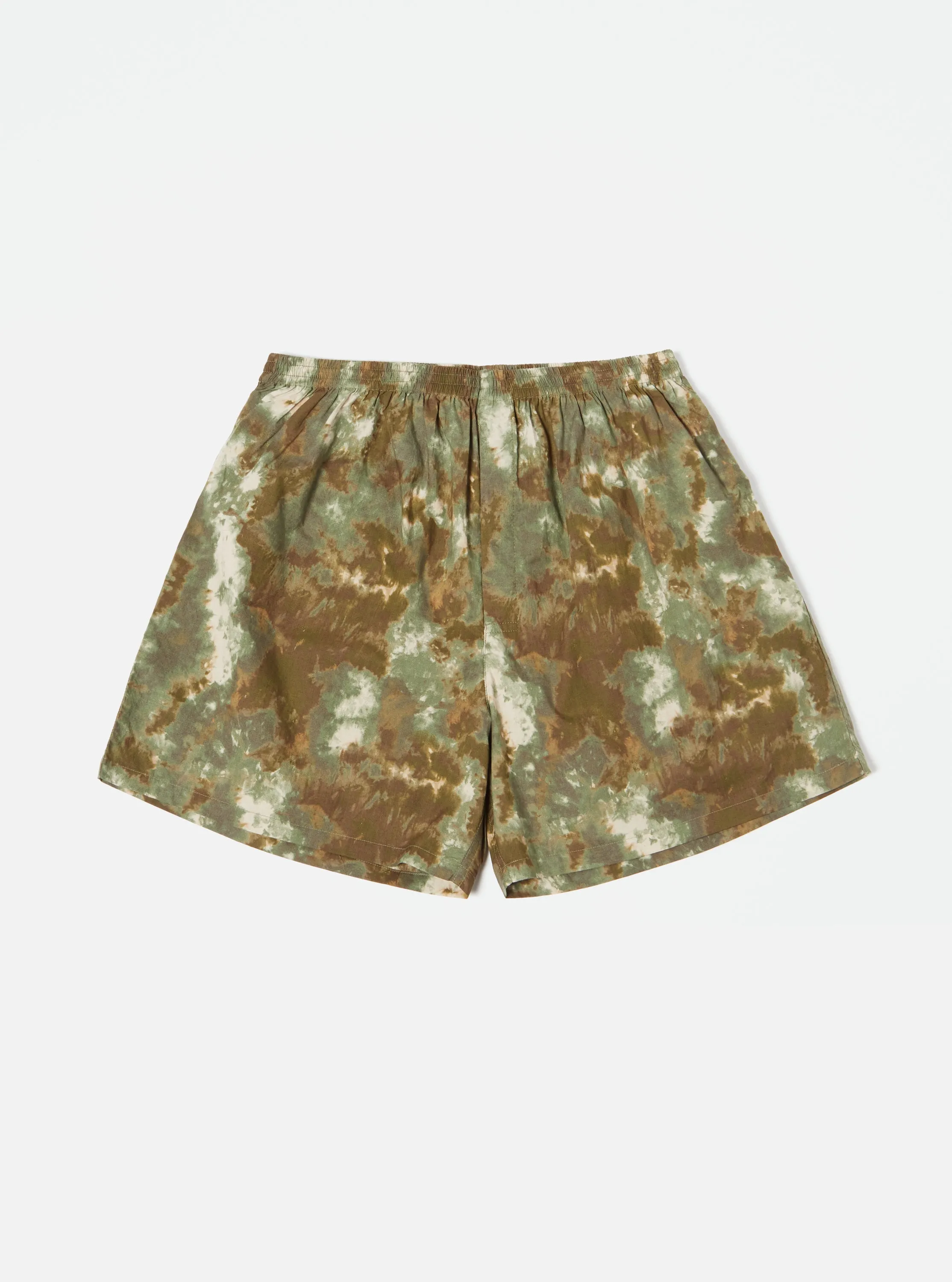 Universal Works Boxer Short in Olive Space Camo sold by Universal Works
