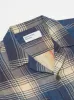 Universal Works L/S Utility Shirt in Navy Double Faced Check sold by Universal Works