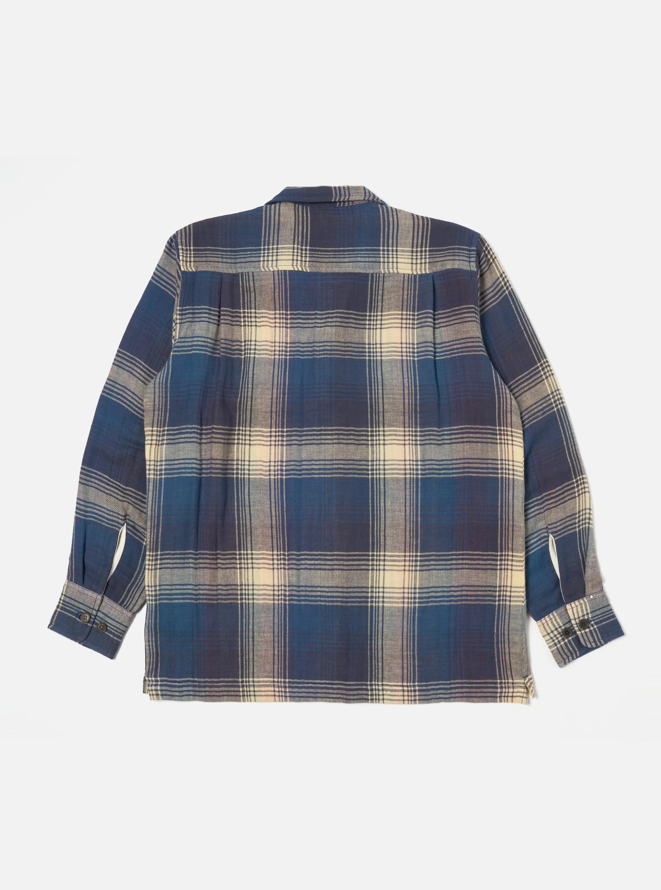 Universal Works L/S Utility Shirt in Navy Double Faced Check sold by Universal Works product image thumbnail 2
