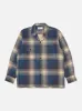 Universal Works L/S Utility Shirt in Navy Double Faced Check sold by Universal Works