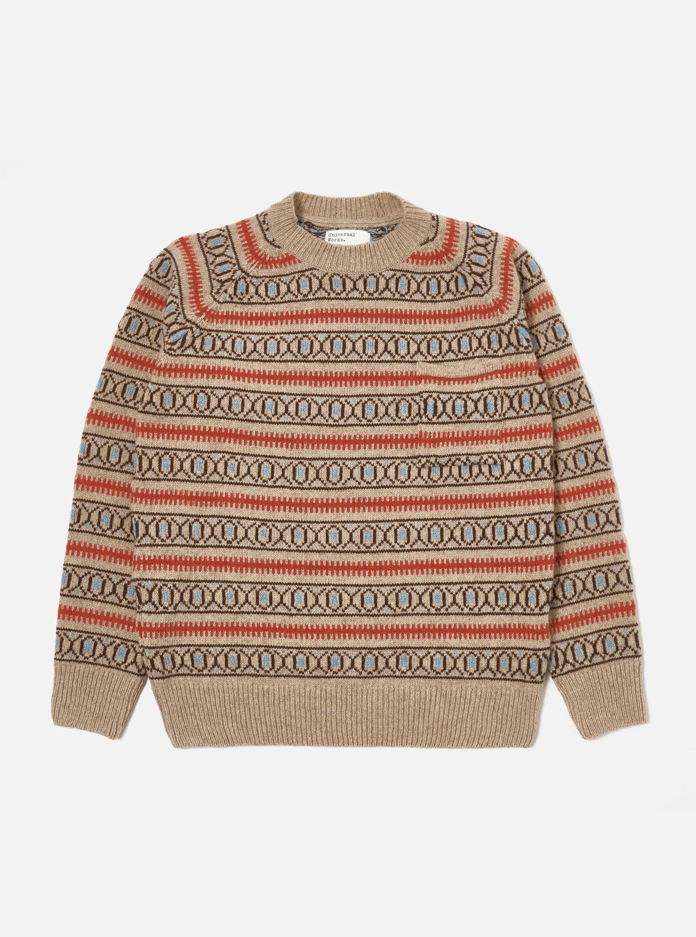 Oatmeal Eco Wool Loose Pocket Crew sold by Universal Works