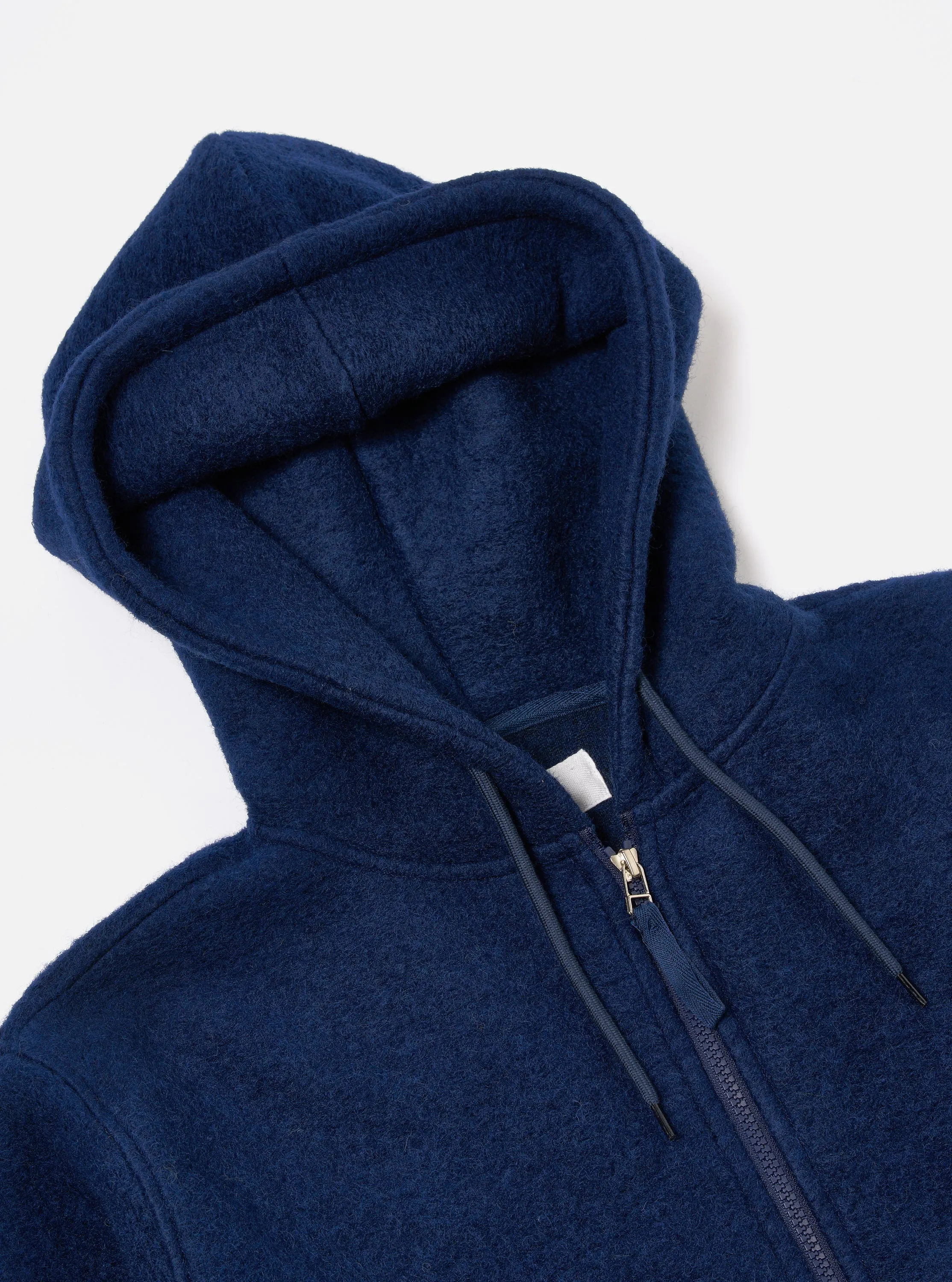Universal Works Travel Hoodie in Indigo Wool Fleece sold by Universal Works product image thumbnail 3