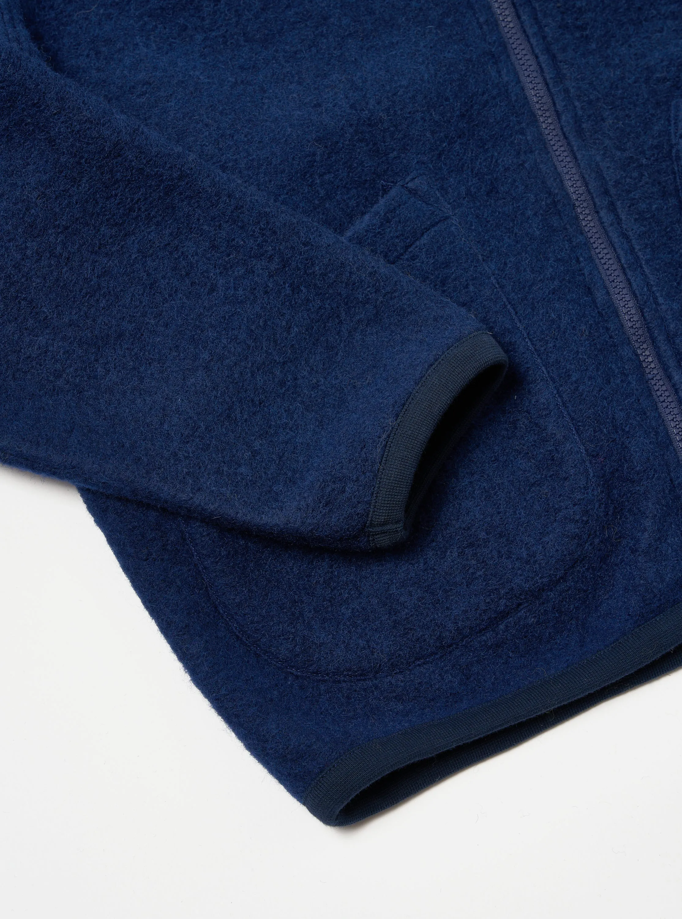 Universal Works Travel Hoodie in Indigo Wool Fleece sold by Universal Works product image thumbnail 5