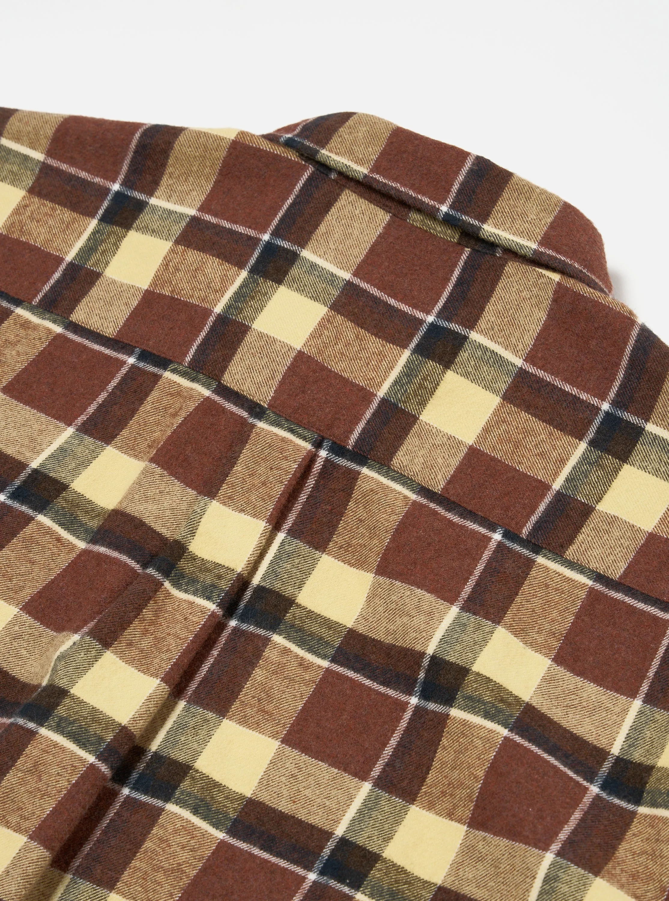 Universal Works Lazy Day Shirt in Yellow/Brown Brushed Twill Check sold by Universal Works product image thumbnail 5