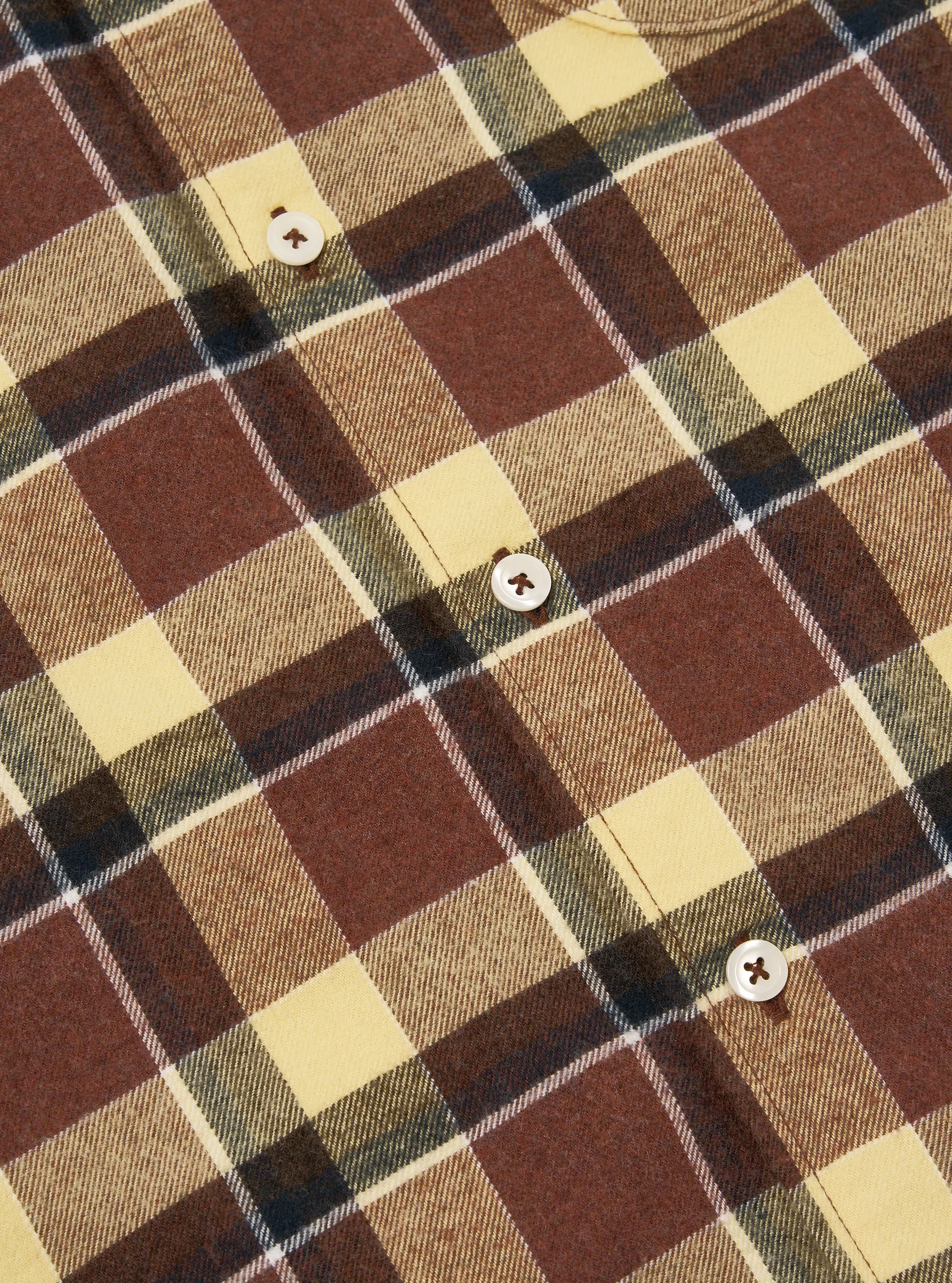 Universal Works Lazy Day Shirt in Yellow/Brown Brushed Twill Check sold by Universal Works product image thumbnail 4