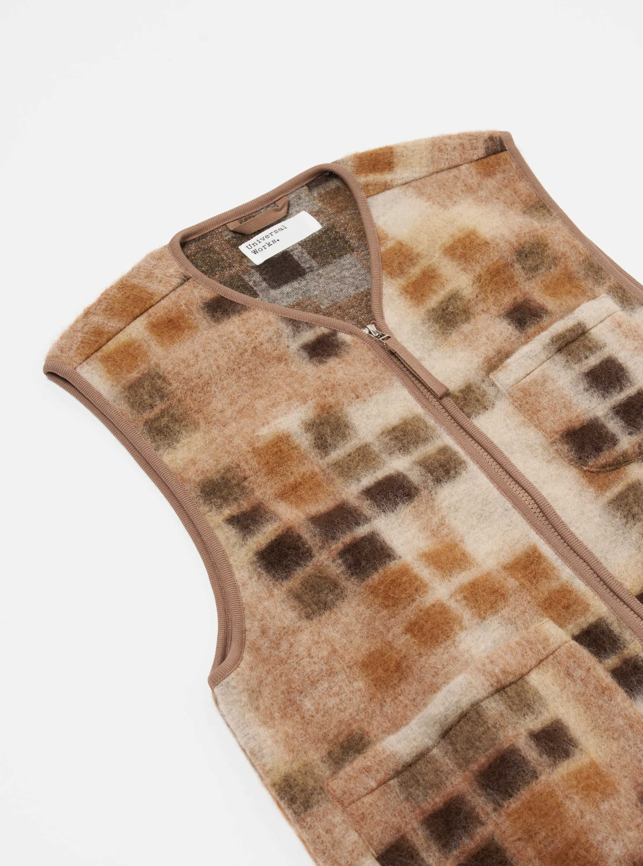 Sand Mosaic Fleece Zip Gilet sold by Universal Works product image thumbnail 3