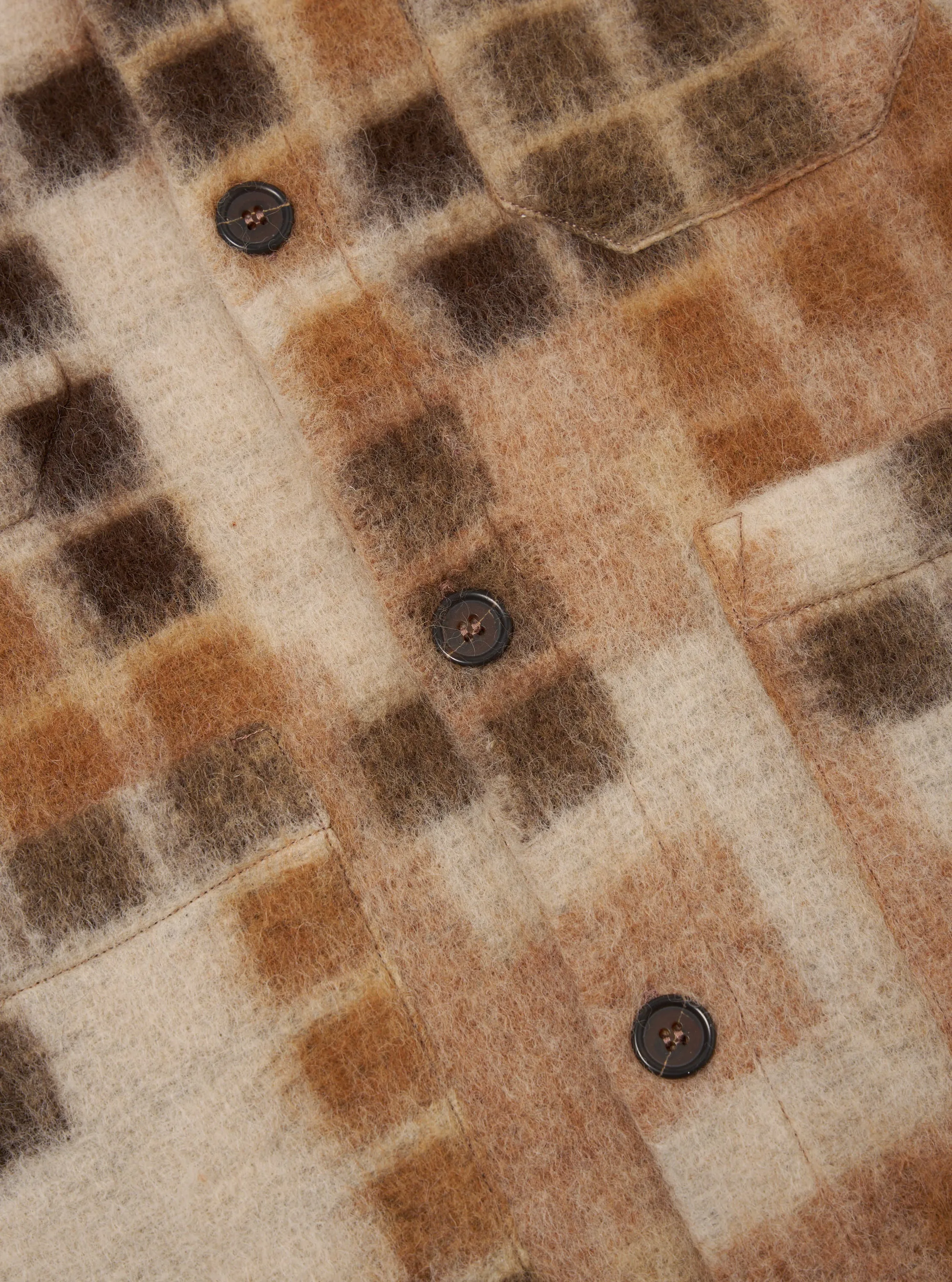 Universal Works Cardigan in Sand Mosaic Fleece sold by Universal Works product image thumbnail 4