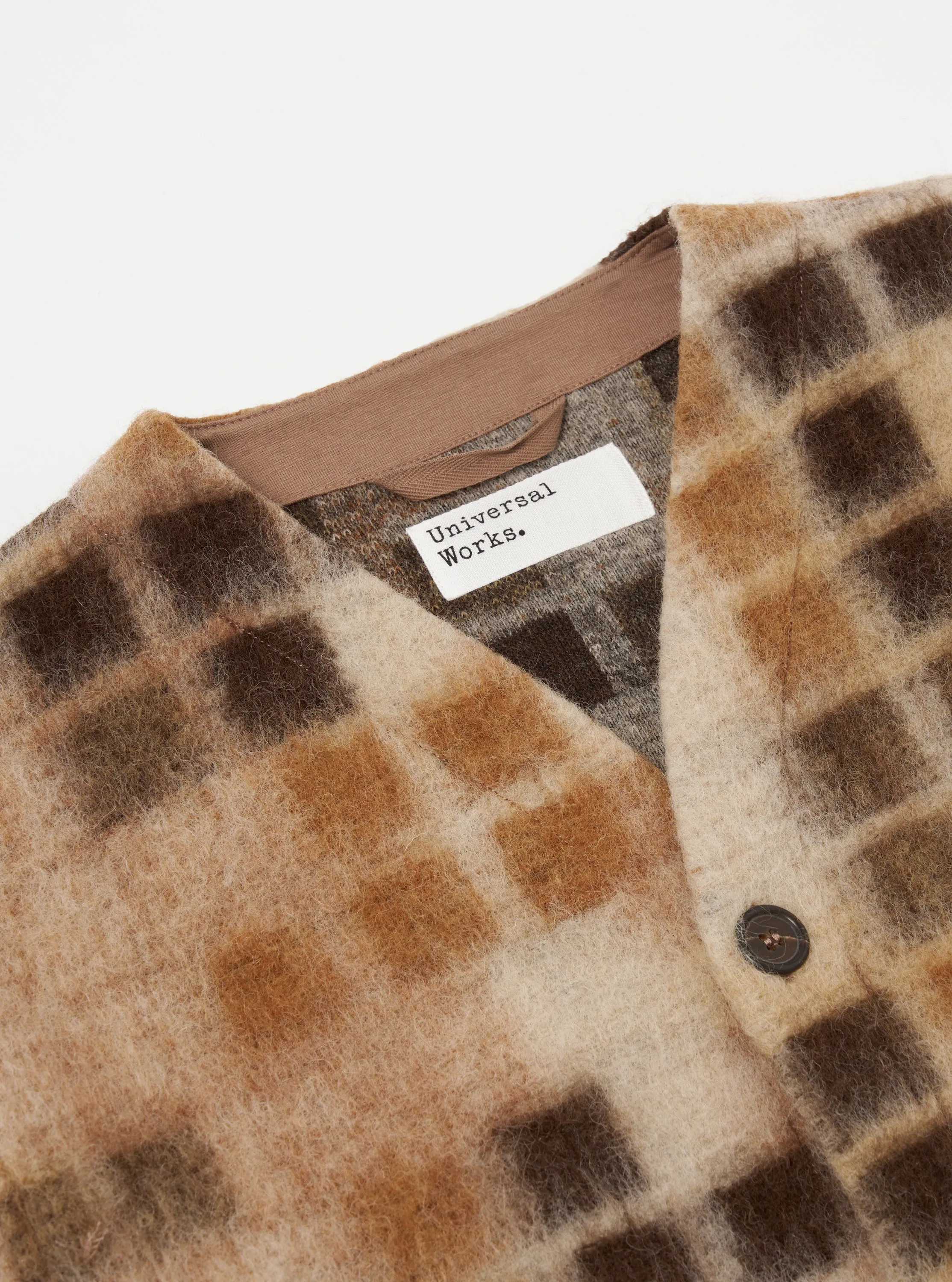 Universal Works Cardigan in Sand Mosaic Fleece sold by Universal Works product image thumbnail 3