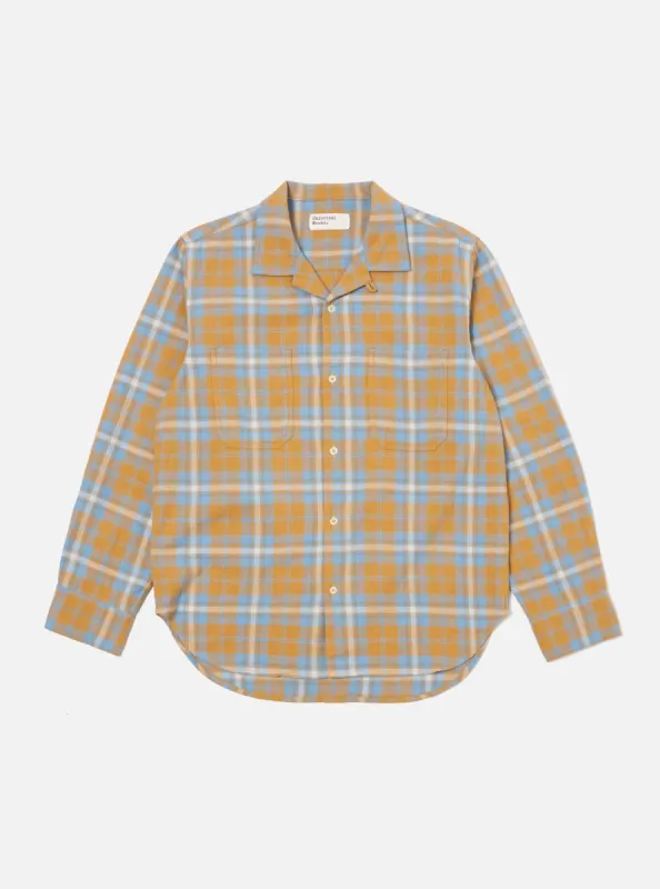 Gold Slub Twill Check Work Shirt made by Universal Works